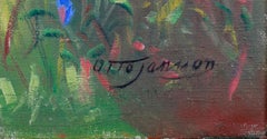 Älg, Otto Jansson. Post-Impressionist Landscape Study, Oil on Canvas, Signed