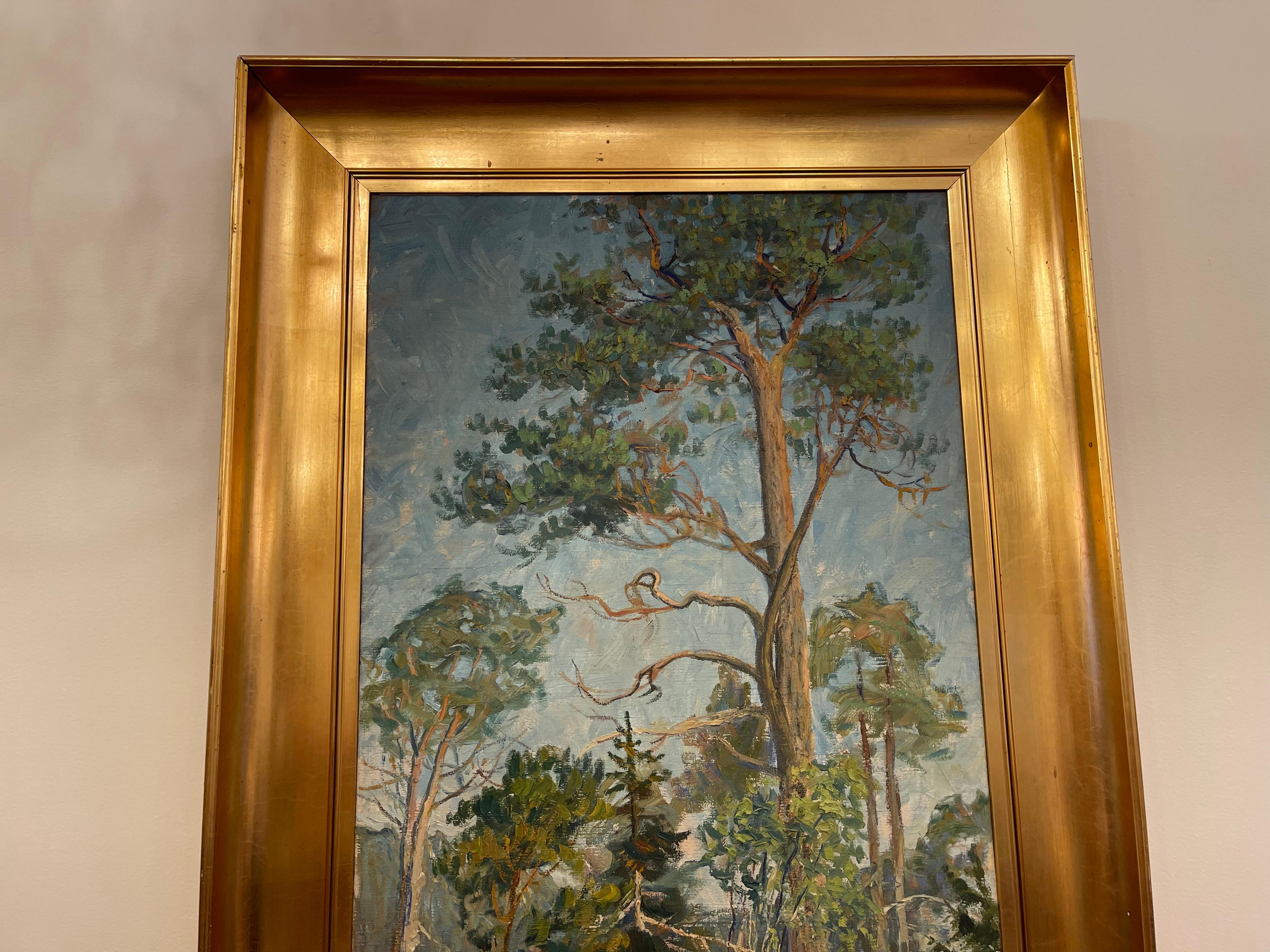 Swedish Älg, Otto Jansson. Post-Impressionist Landscape Study, Oil on Canvas, Signed For Sale