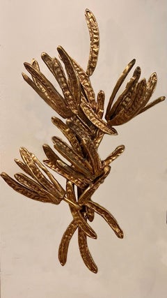 Algarobba Brass Casting Sculptural Wall Sconce, Art Lighting