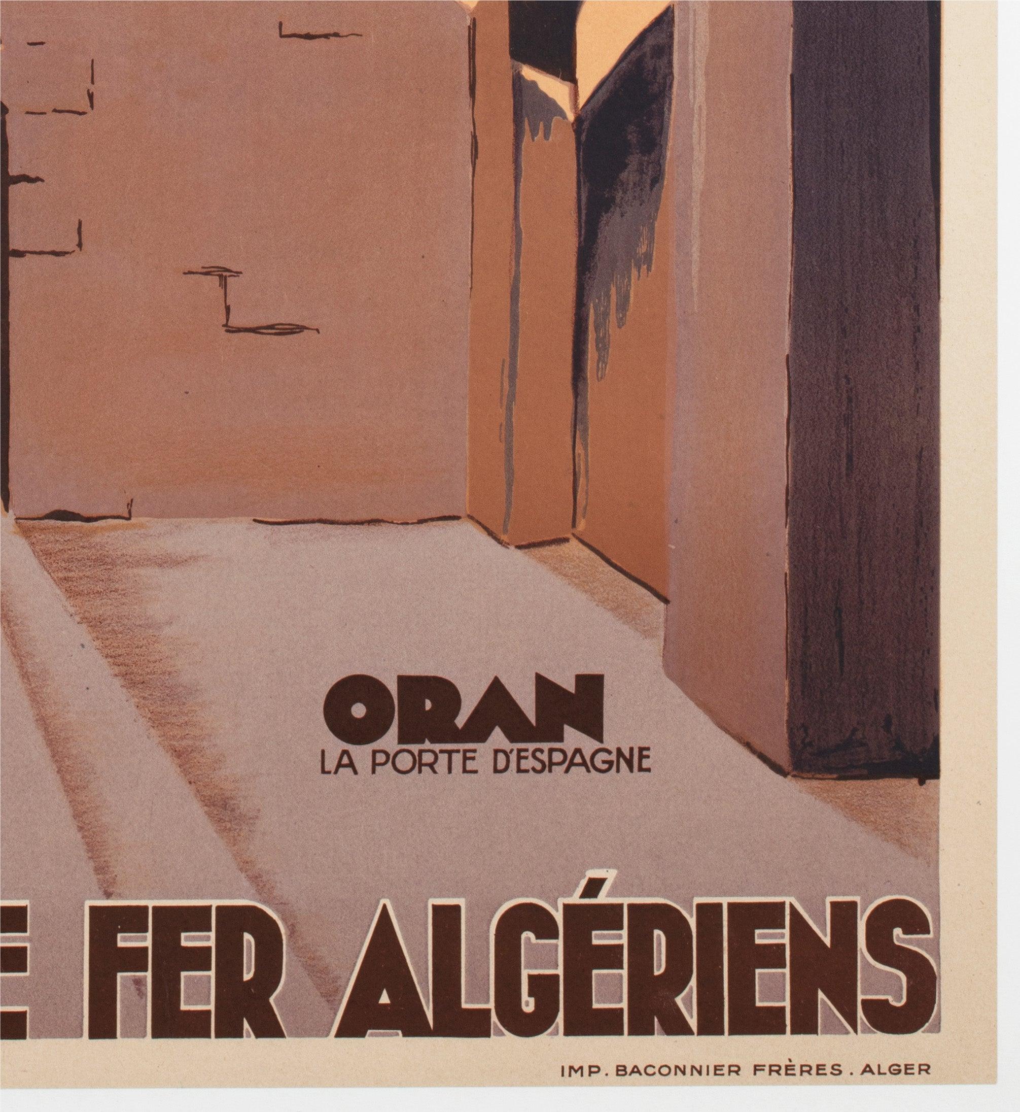 Algerien 1948 ORAN Reise-Werbeplakat Reiseplakat, Koenig im Angebot 2