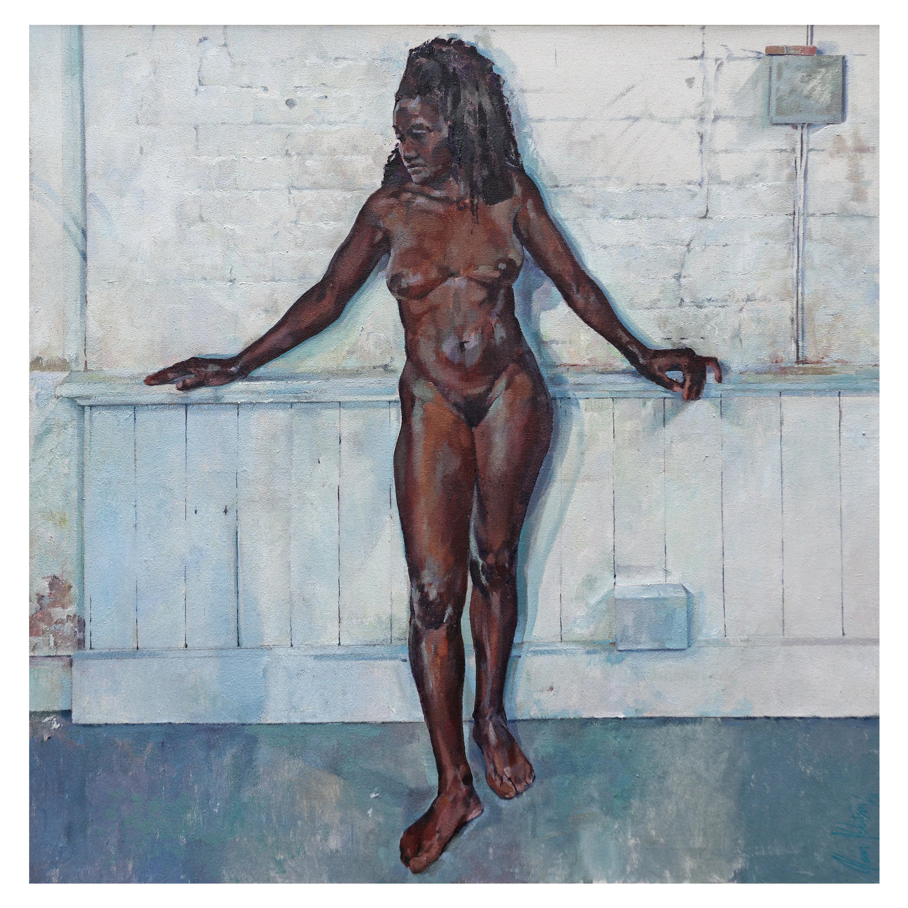 Algerian Model, Contemporary Nude Oil Painting For Sale