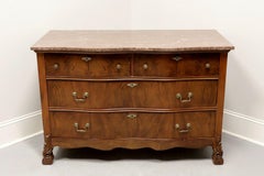 Antique Algerian Oak Serpentine Marble Top Four-Drawer Chest