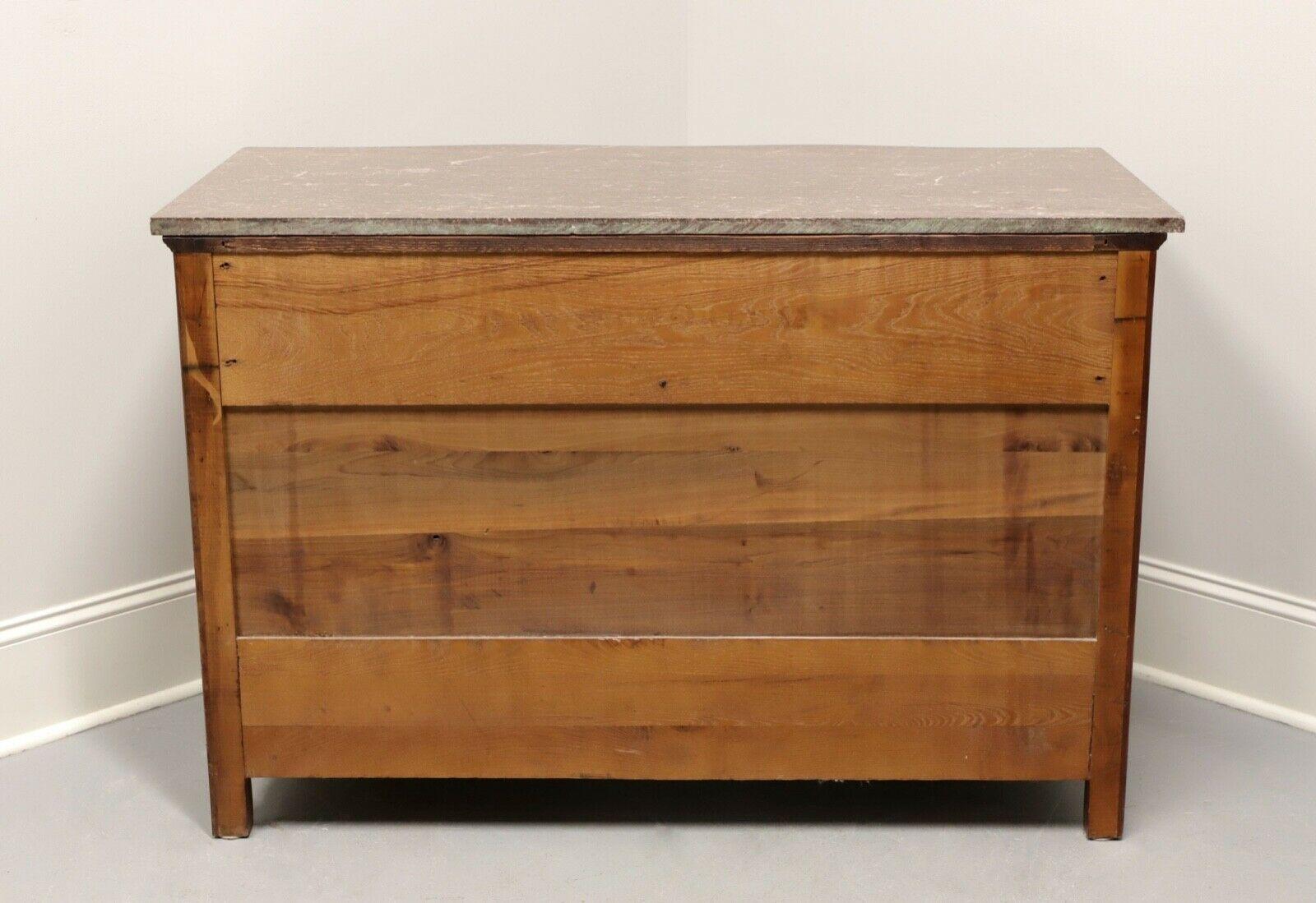 Other Antique Algerian Oak Serpentine Marble Top Four-Drawer Chest
