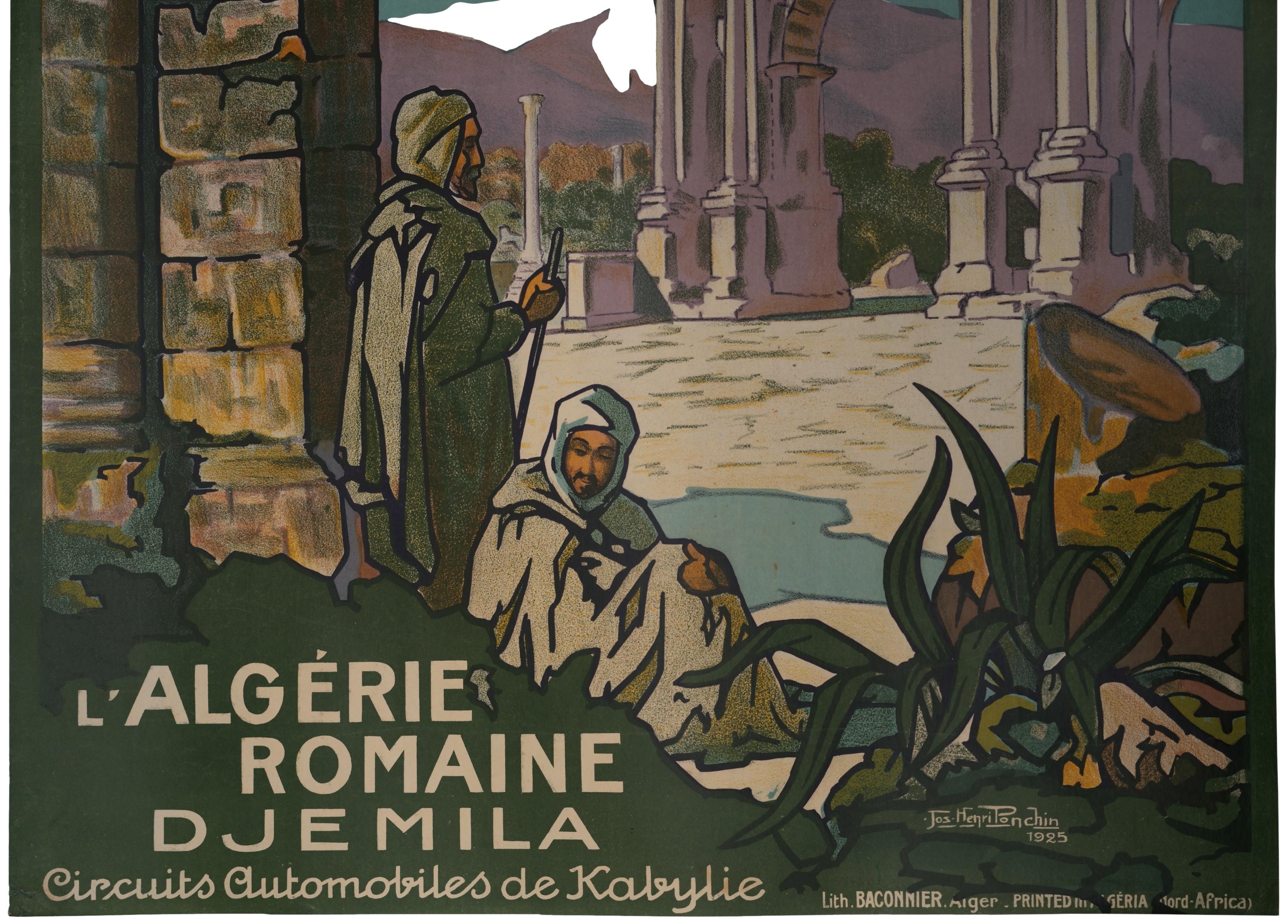 Algerian Railways Poster by Jos-Henri Ponchin 1925 en vente 2
