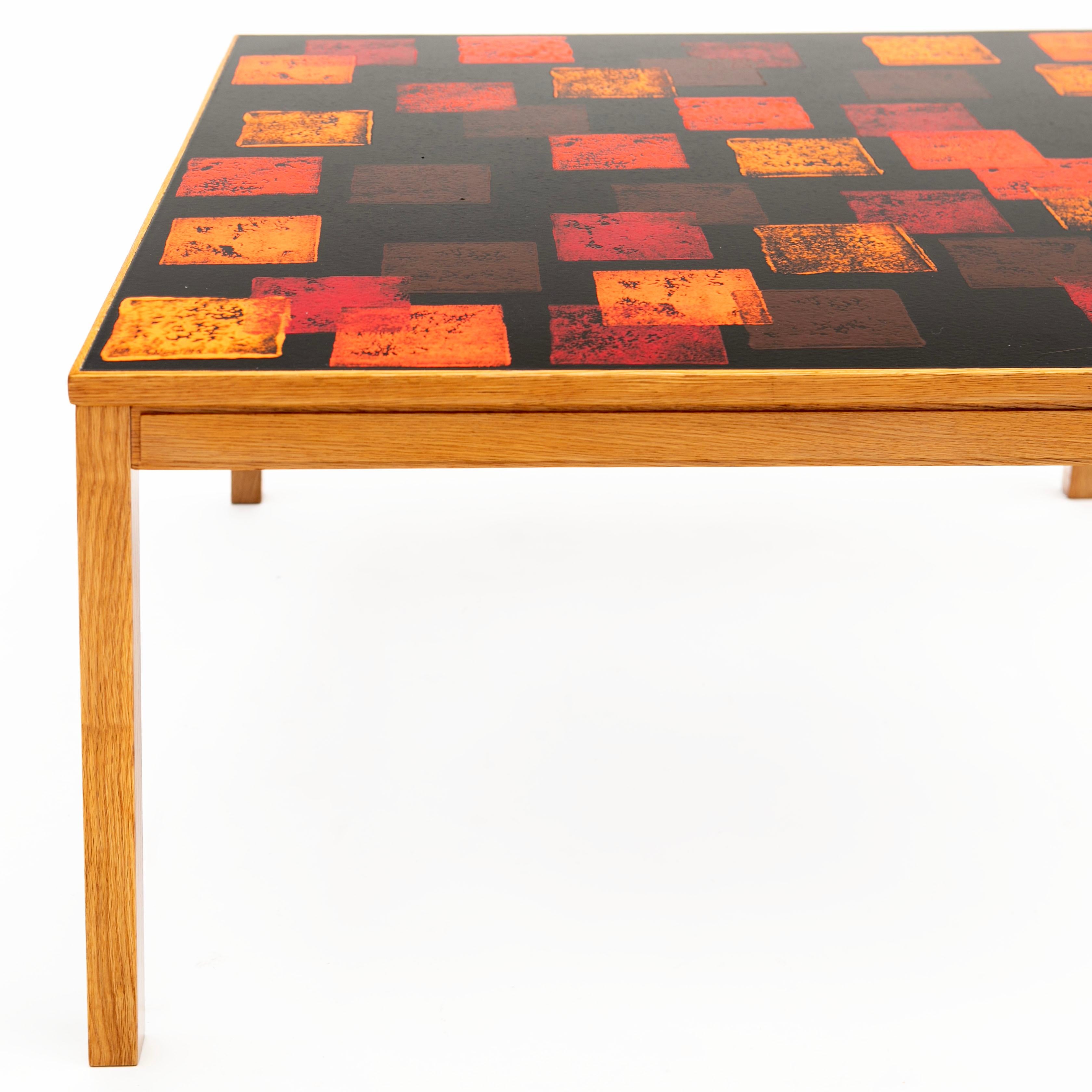 20th Century Algot P. Törneman Enameled And Oak Coffee Table For Sale