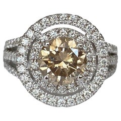 ALGT-zertifiziert 18 Kt. Ring aus Weißgold mit Mittelstein 1,61 Karat Diamant