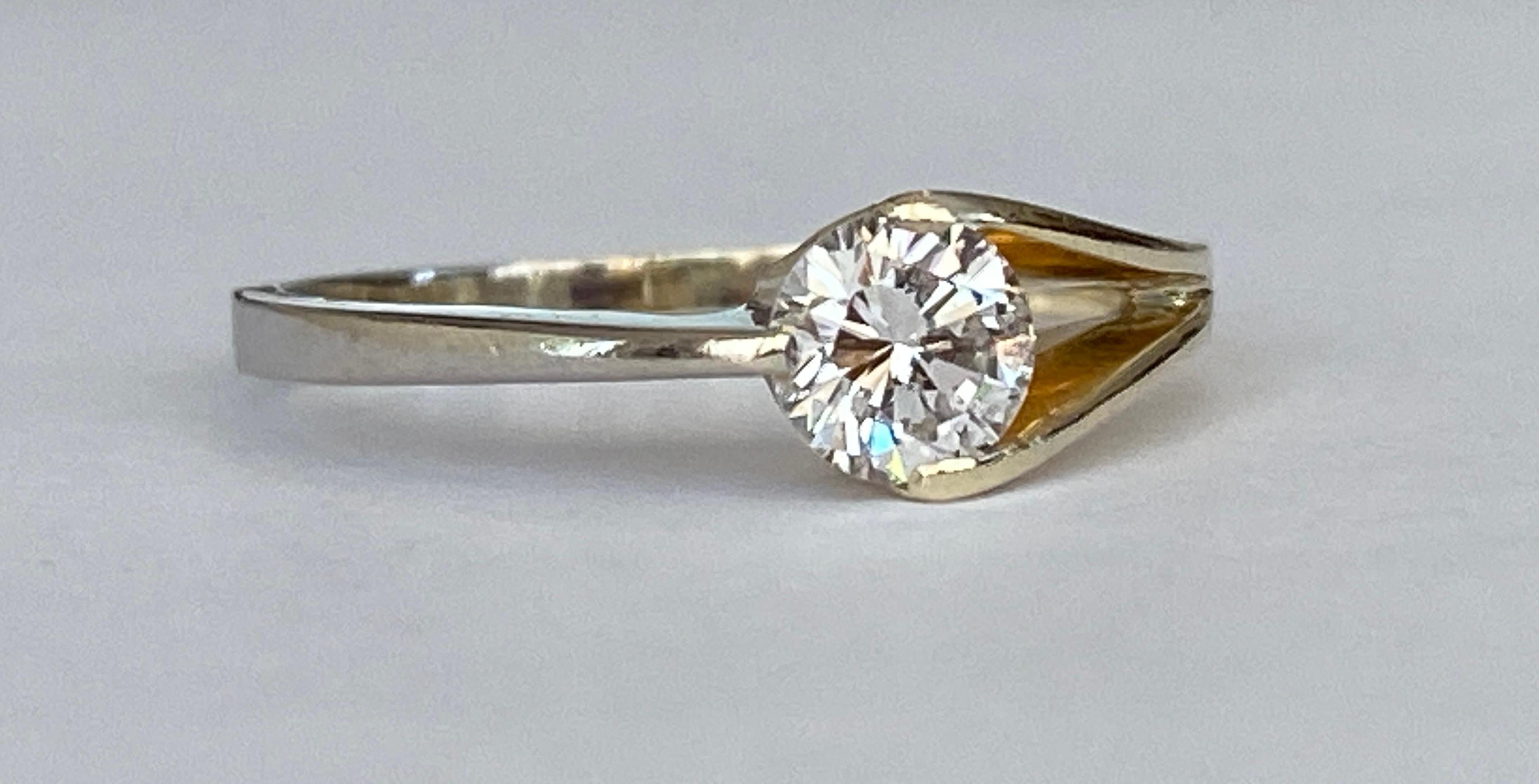 Brilliant Cut ALGT  Certificied 0.48 Carat Diamond Engagement Ring For Sale