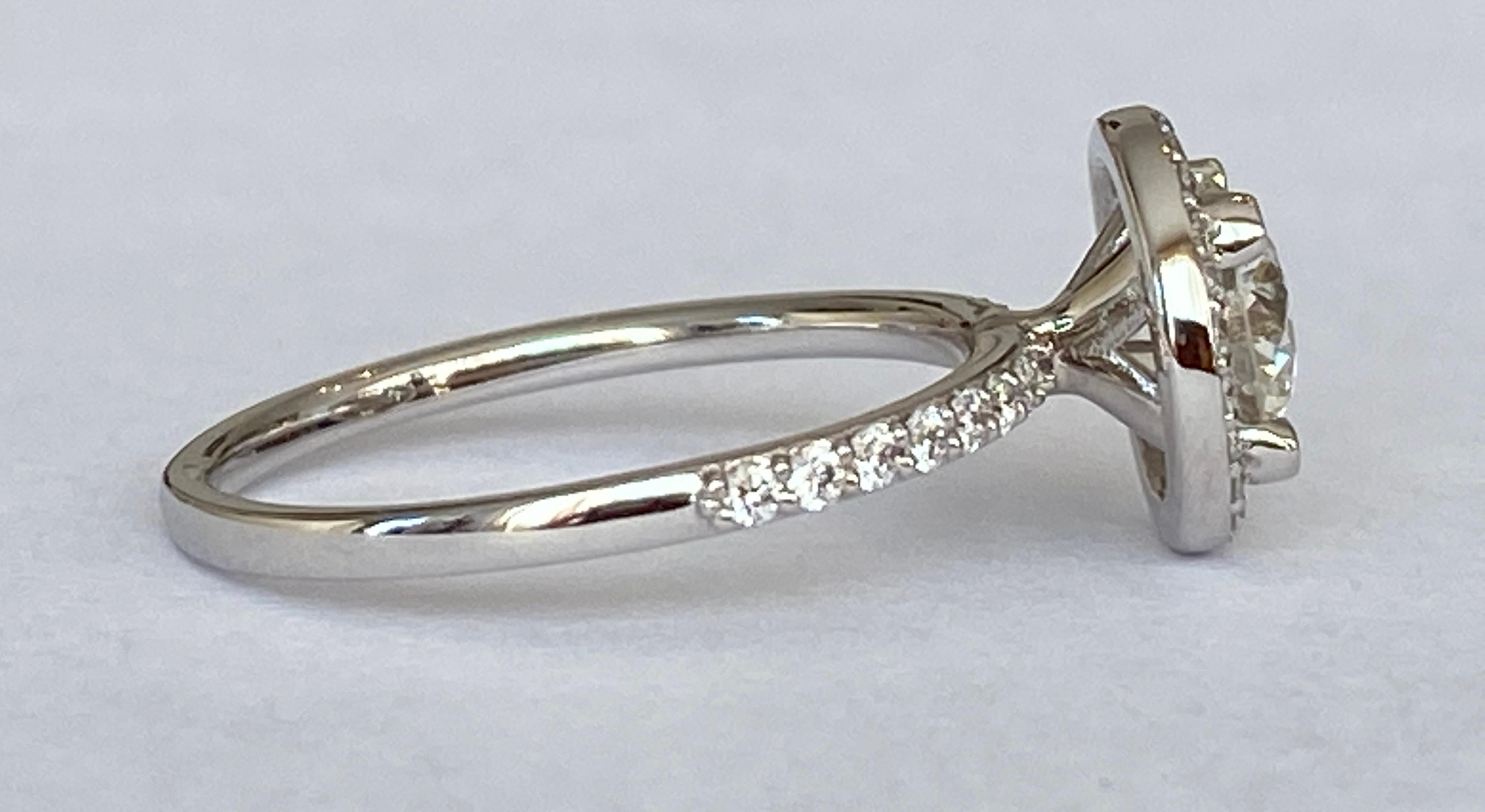 Brilliant Cut ALGT Certificied 1.36 Carat Diamond Engagement Ring For Sale