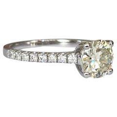 ALGT Certified 0.98 Caraar Diamond White Gold Engagement Ring