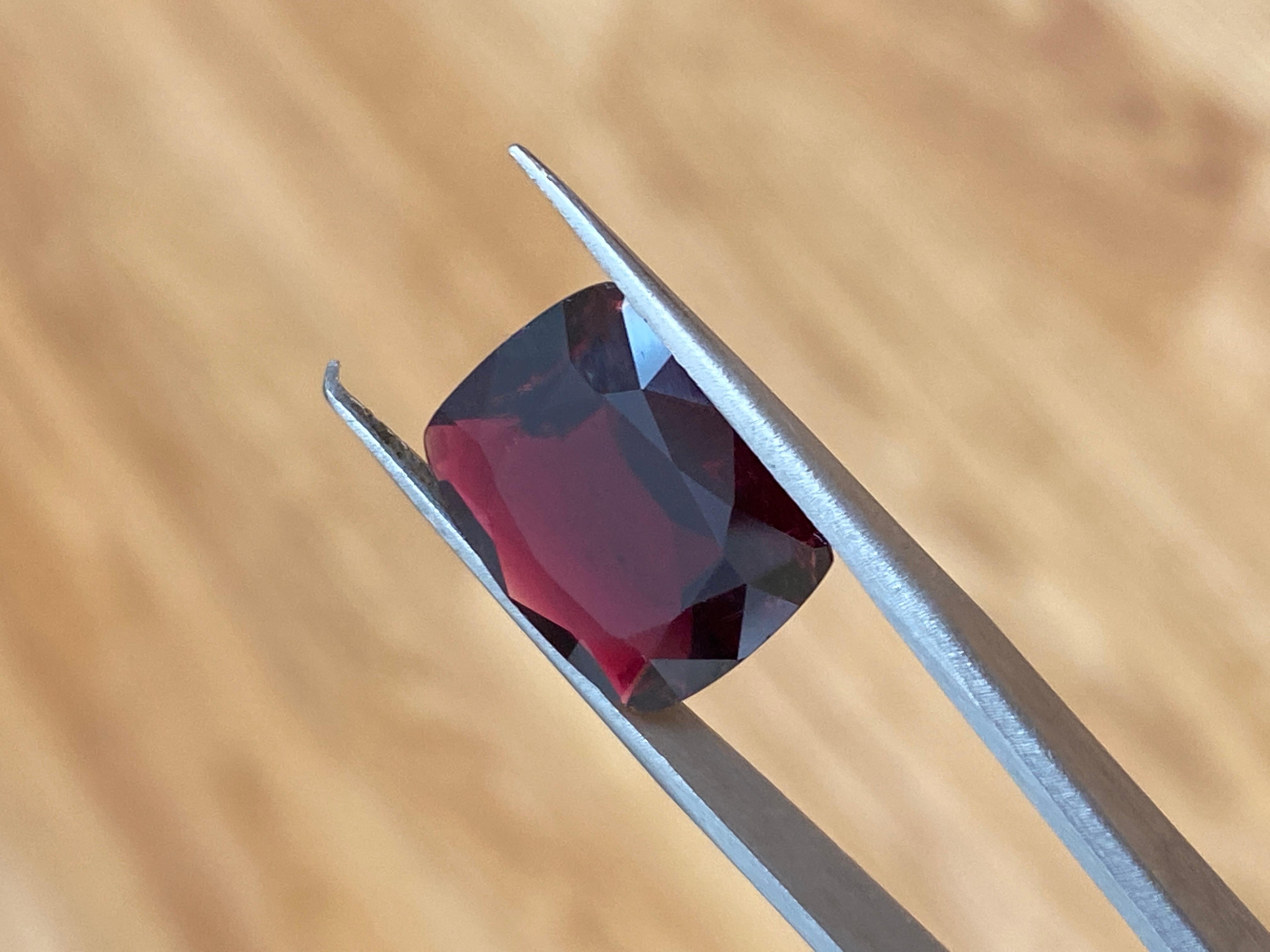 ALGT Certified 10.25 Carat Natural Tourmaline Deep/Dark Purplish Red Rubellite For Sale 2
