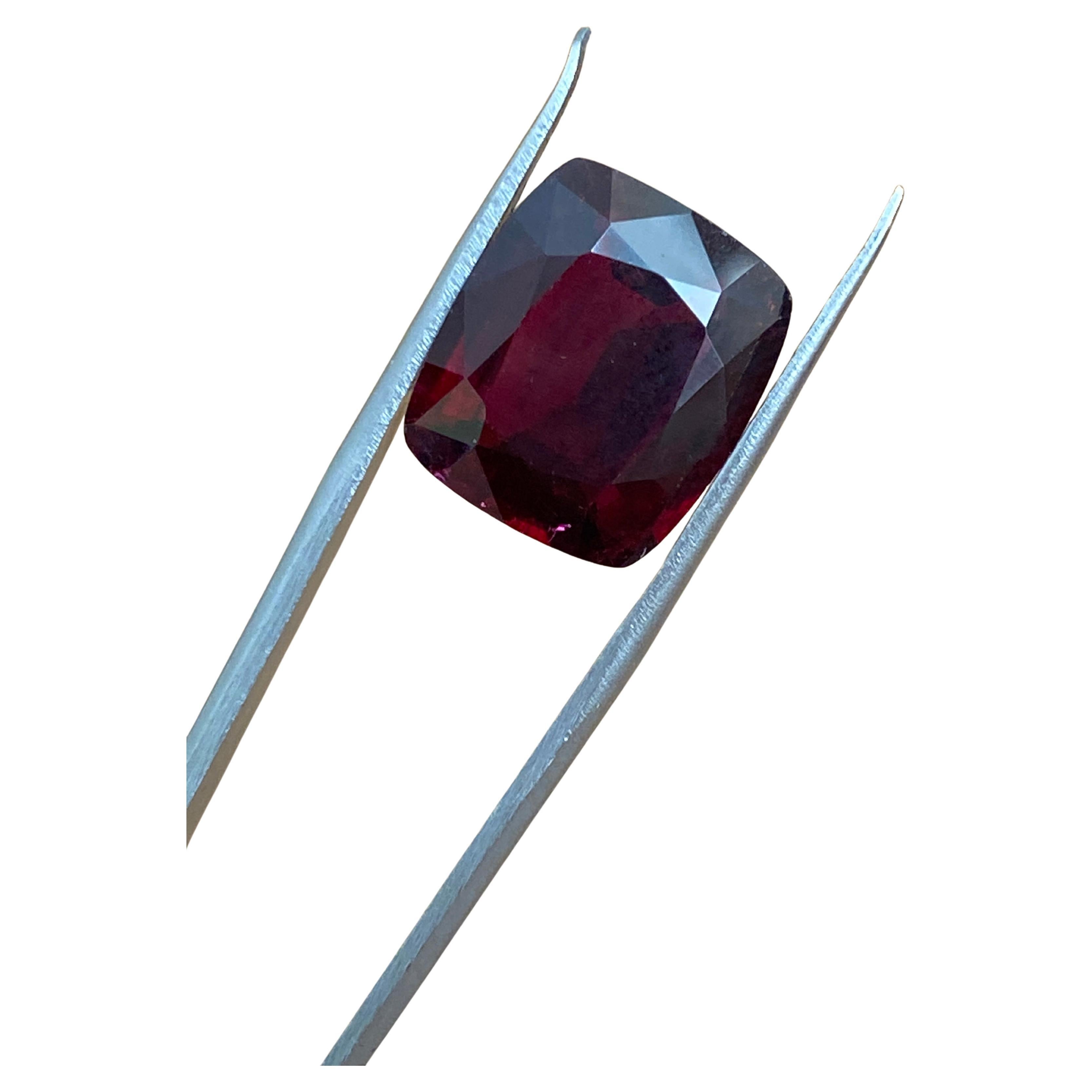 ALGT Certified 10.25 Carat Natural Tourmaline Deep/Dark Purplish Red Rubellite