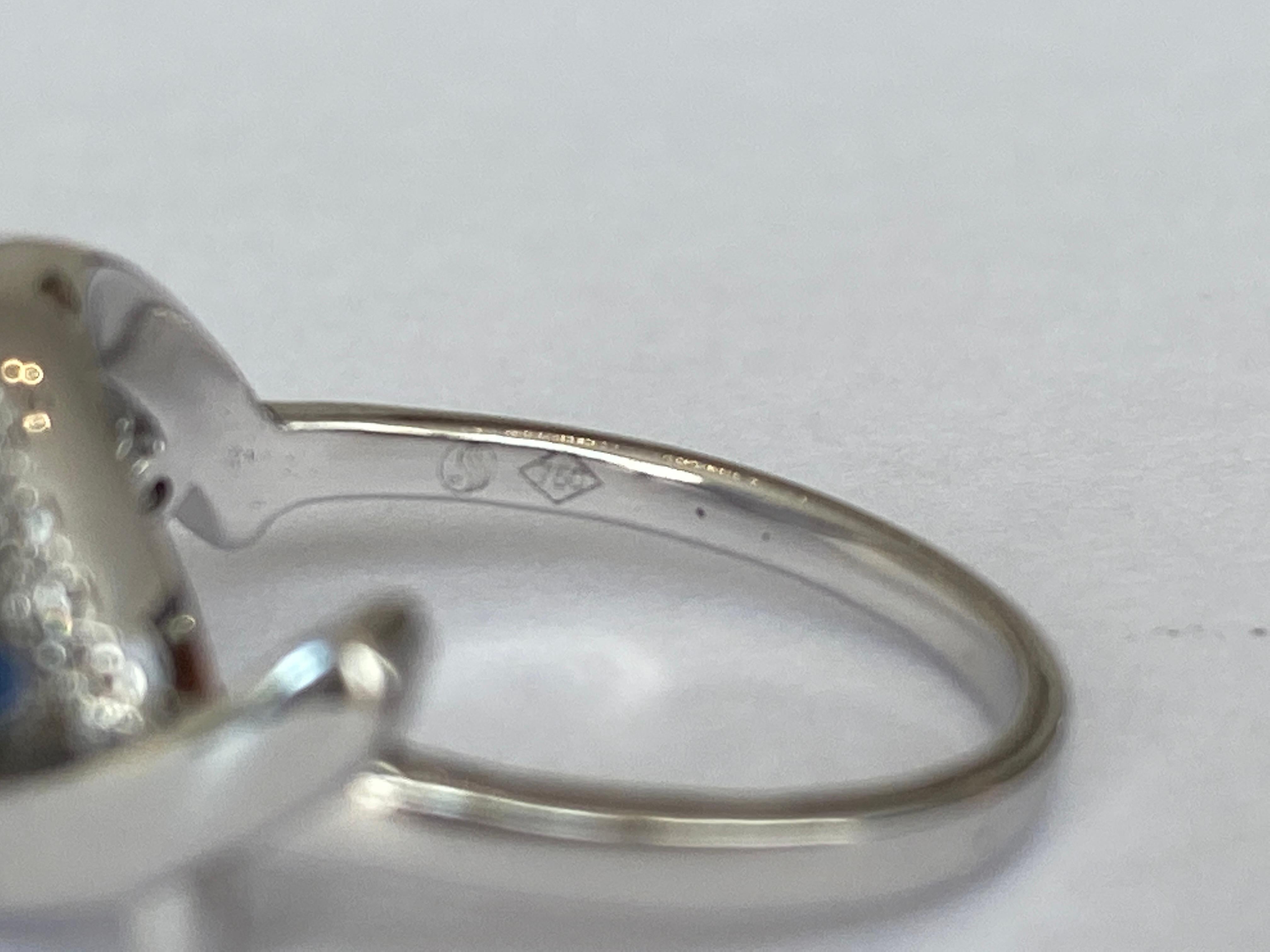 ALGT Certified 1.85 carat Ceylon Sapphire Diamond White Gold  Ring For Sale 4