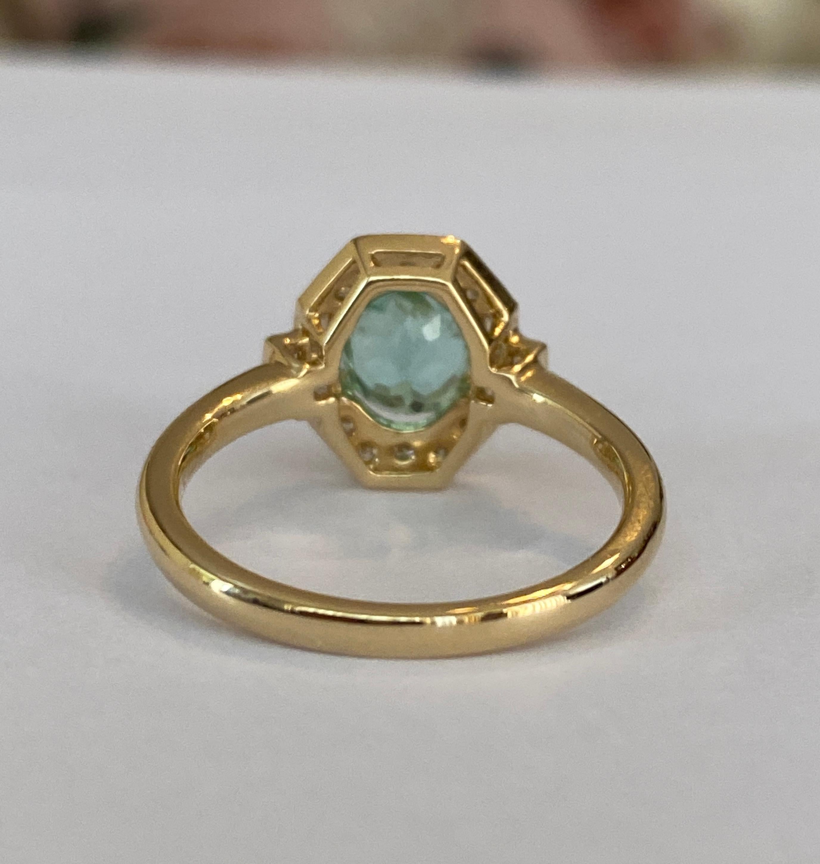 Diamant tourmaline Paraiba certifié ALGT de 1,67 carat  Bague en or jaune 18 kt en vente 8