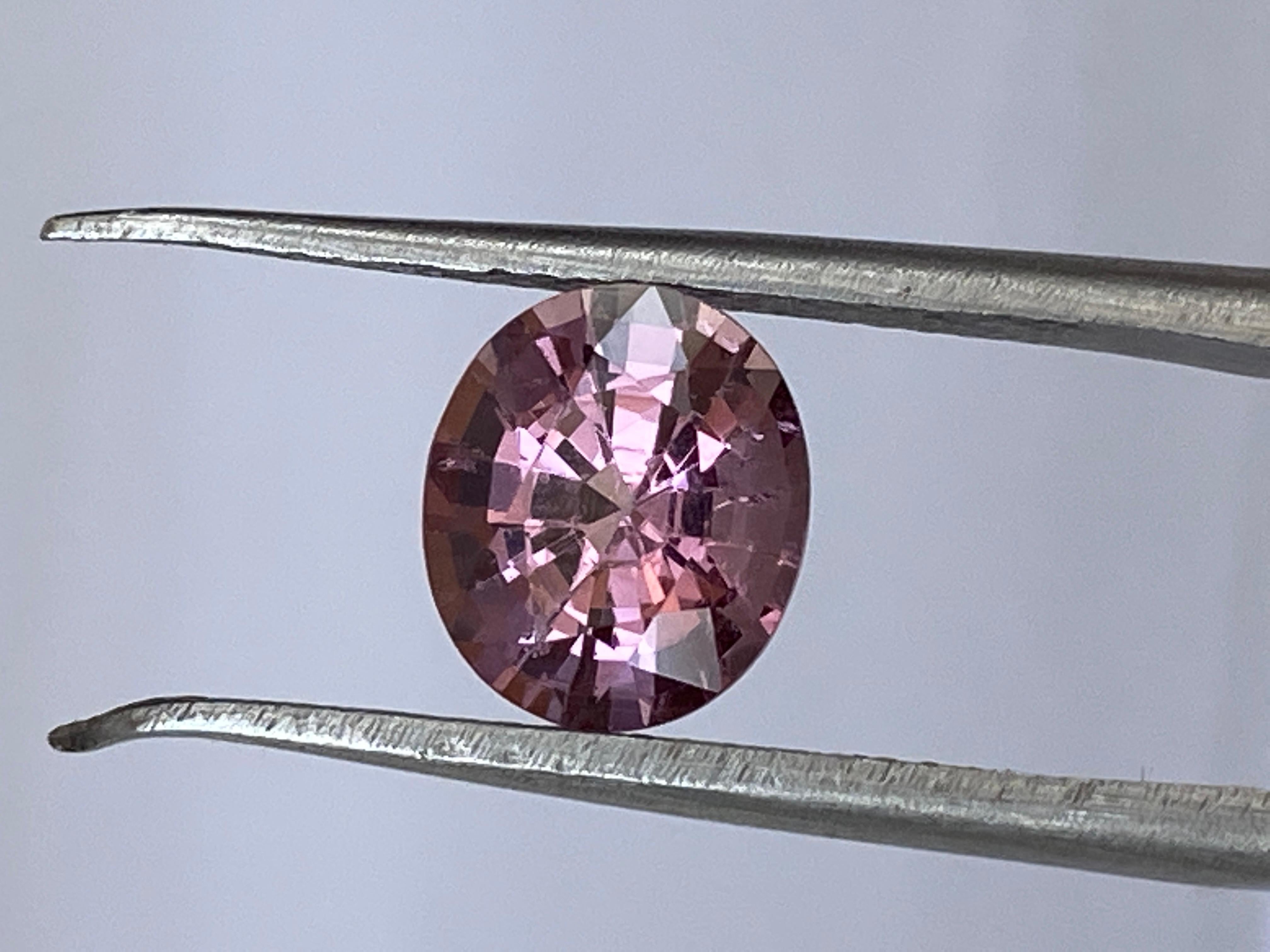 Offered beautiful 1.85 carat Intense Pink tourmaline. ALGT certificate is available. 

Weight: 1.85 Carats
Shape: oval mixed
Gem Dimensions: 8.18 x 7.01 x 4.89 mm
Color: Intense Pink
Treatment: Untreated
Origin: Burma
