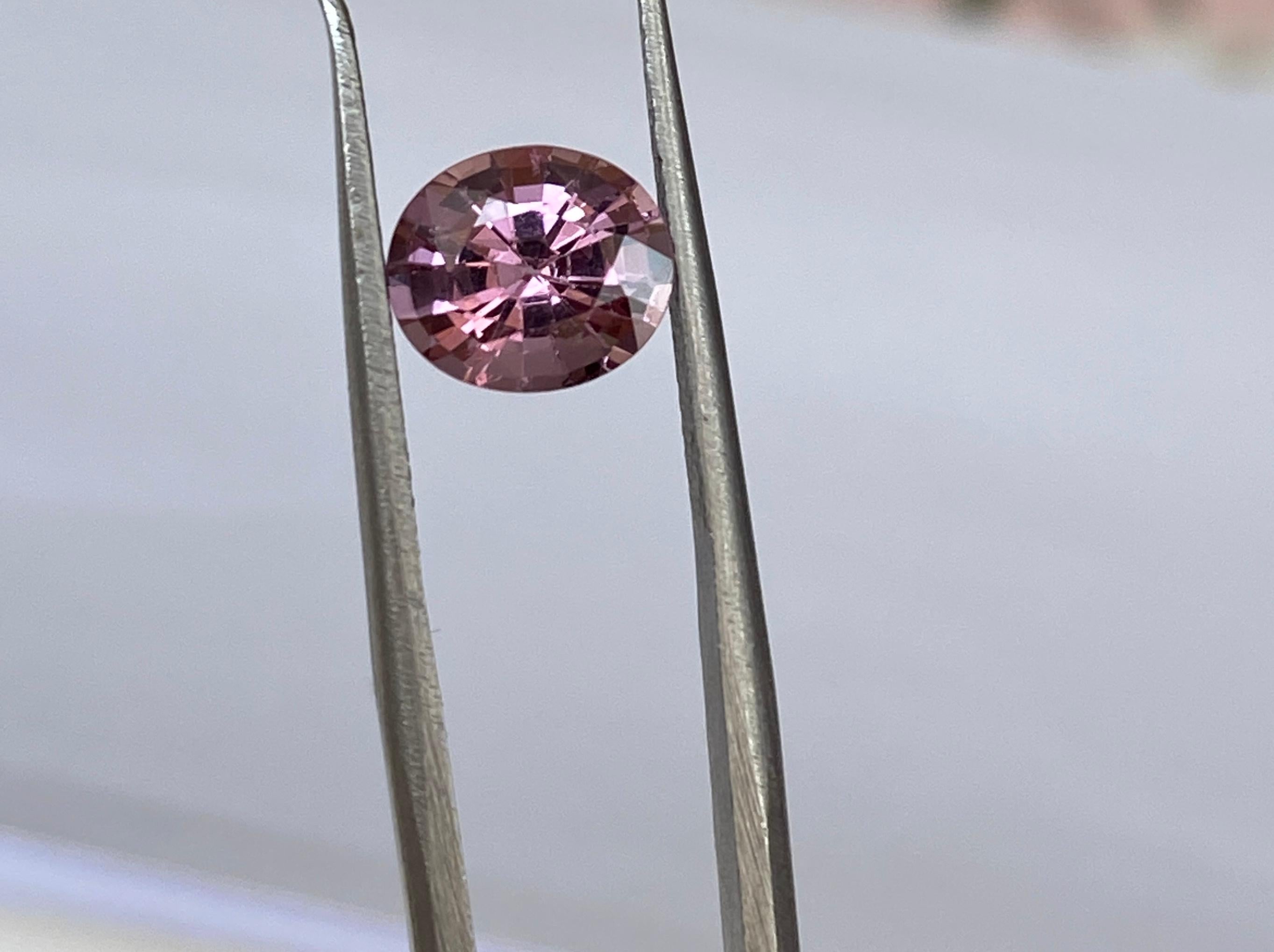 Oval Cut ALGT Certified 1.85 carat oval mixed cut Intense Pink Spinel For Sale