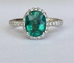 ALGT Certified 2.08 Carat Lagoon Tourmaline Diamond Cocktail Gold ring