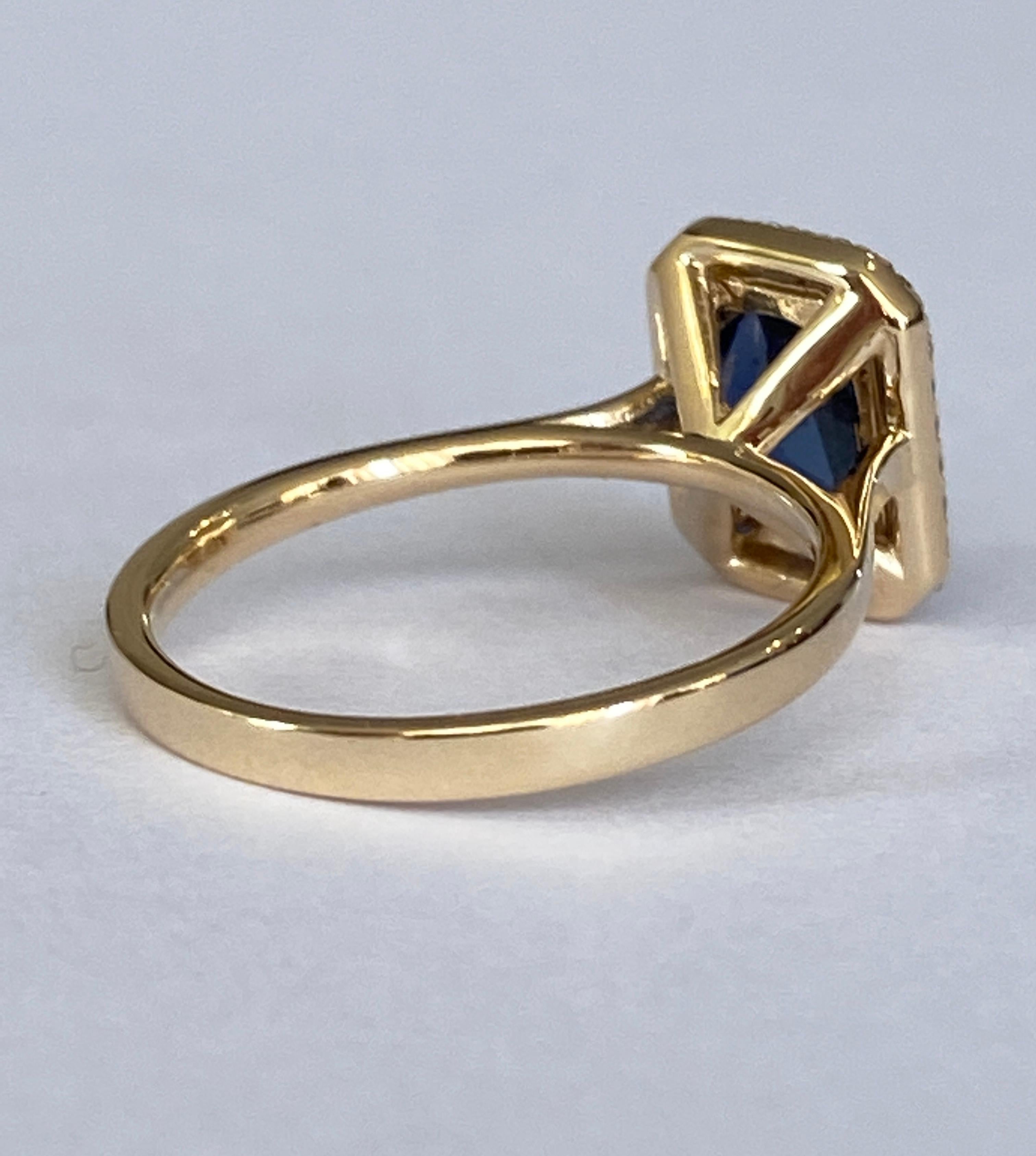 ALGT Certified 2.13ct Natural color change Spinel and Diamonds 18 kt gold ring For Sale 3