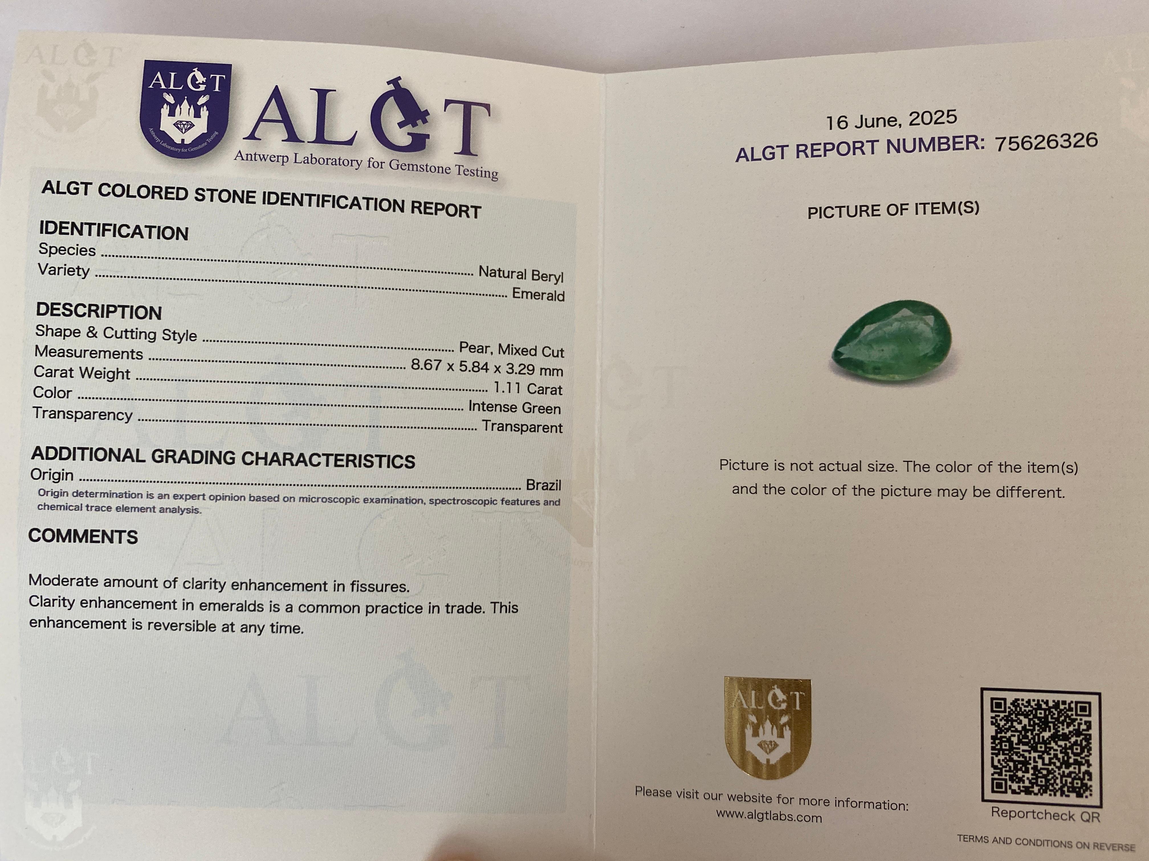 Certificado ALGT 2,17 quilates  Pendientes de oro amarillo con esmeraldas de color verde intenso en venta 4