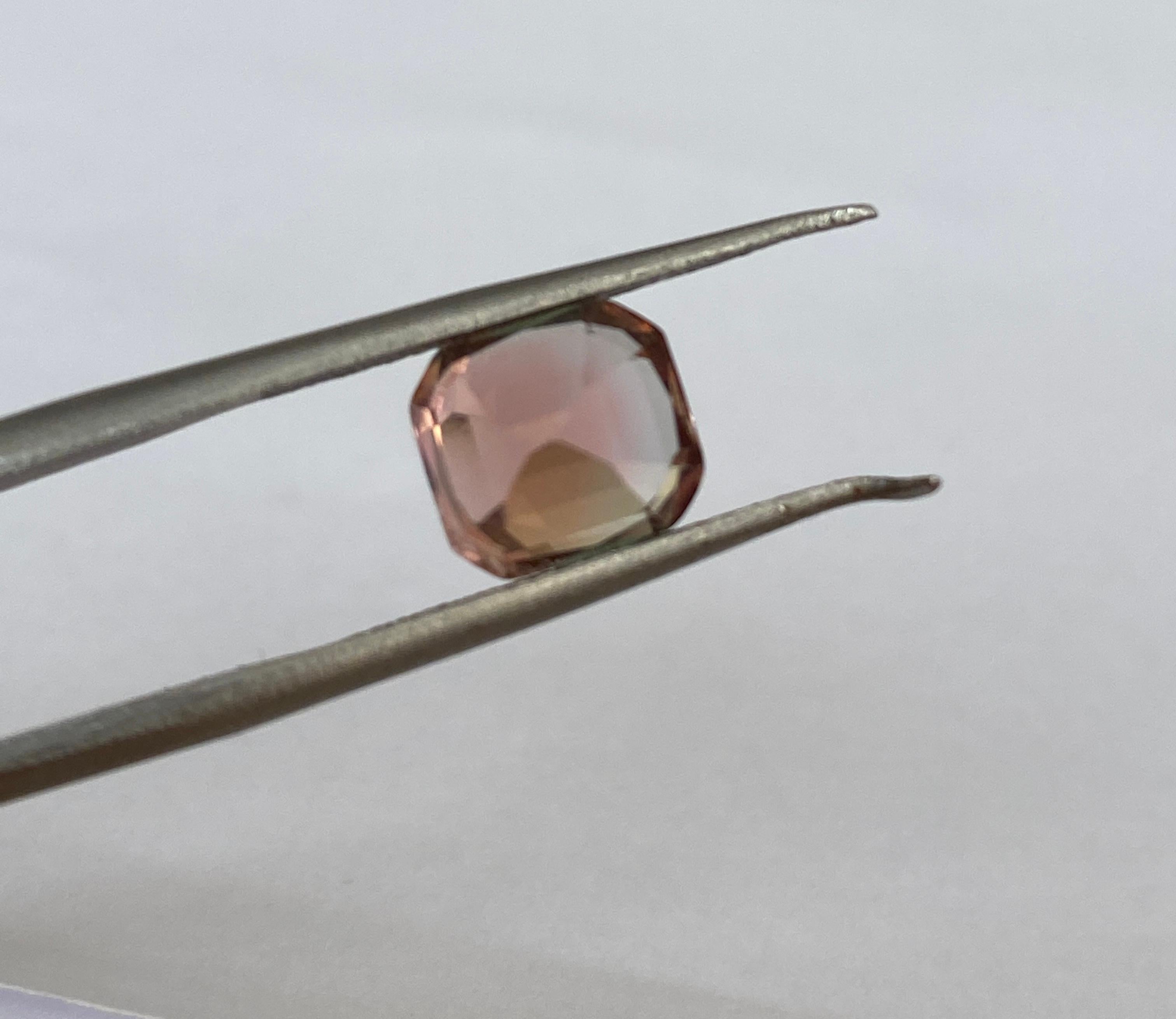 Cushion Cut ALGT Certified 2.56 carat cushion mixed cut Intense Pink Tourmaline For Sale