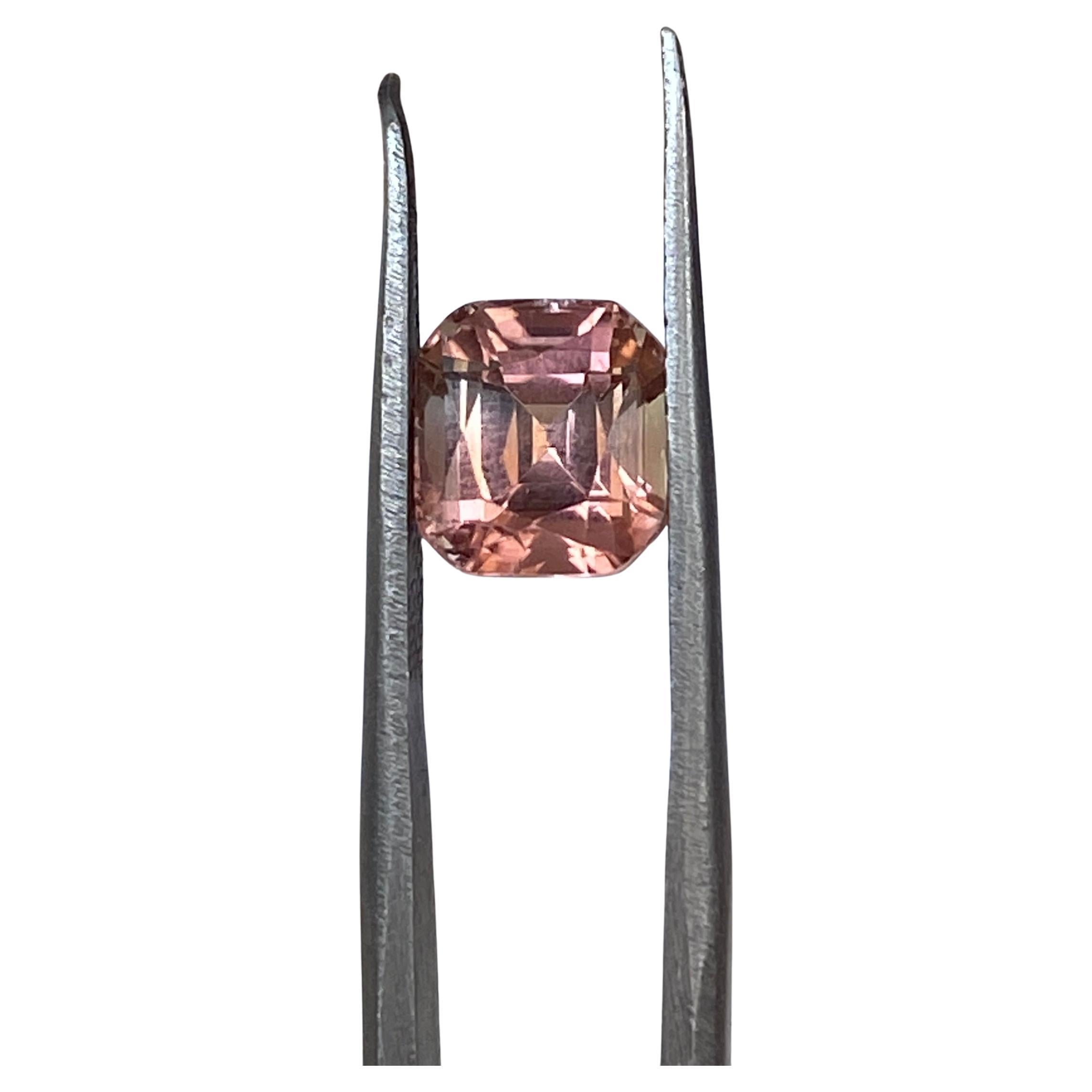 ALGT Certified 2.56 carat cushion mixed cut Intense Pink Tourmaline For Sale