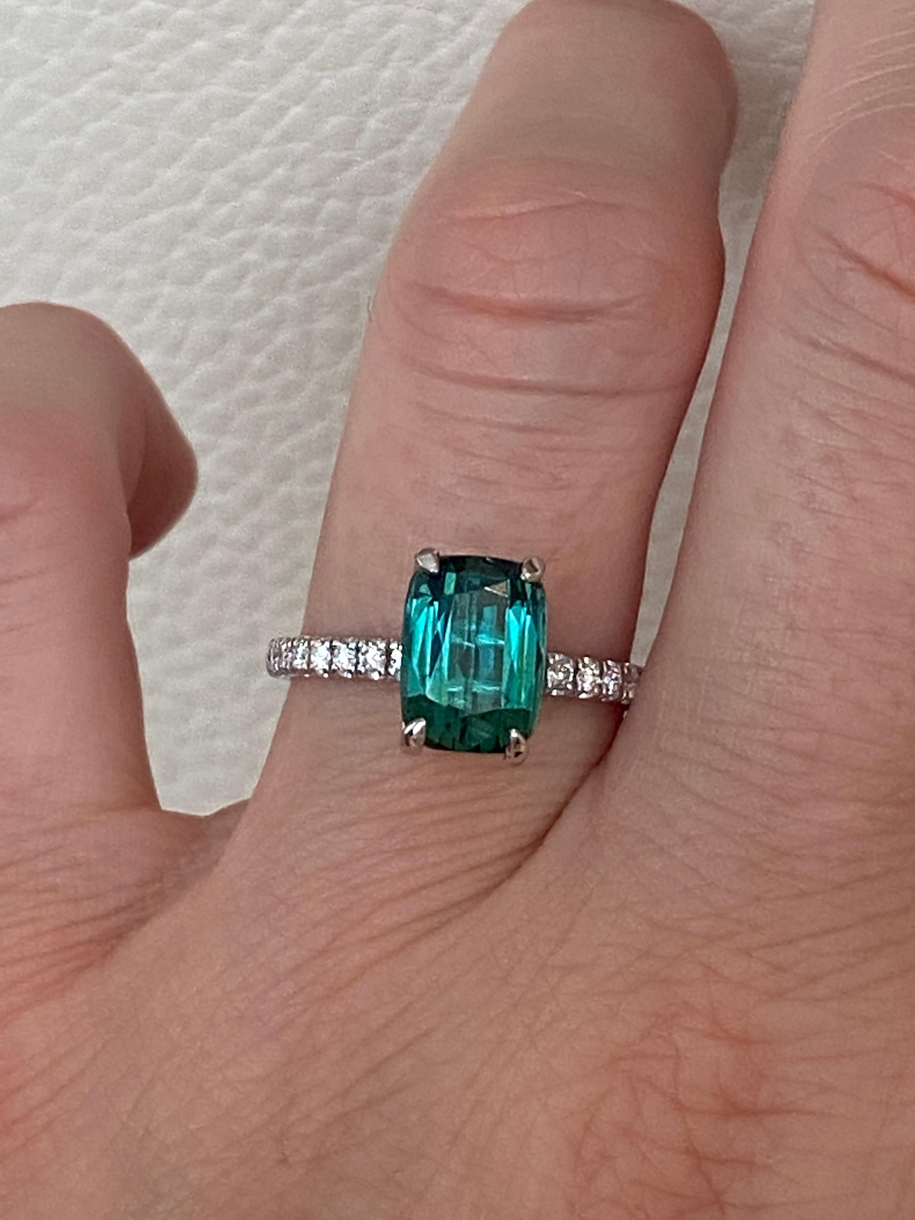 ALGT Certificado 2,80 Quilates Turmalina Laguna Diamante Cóctel Anillo de oro en venta 4