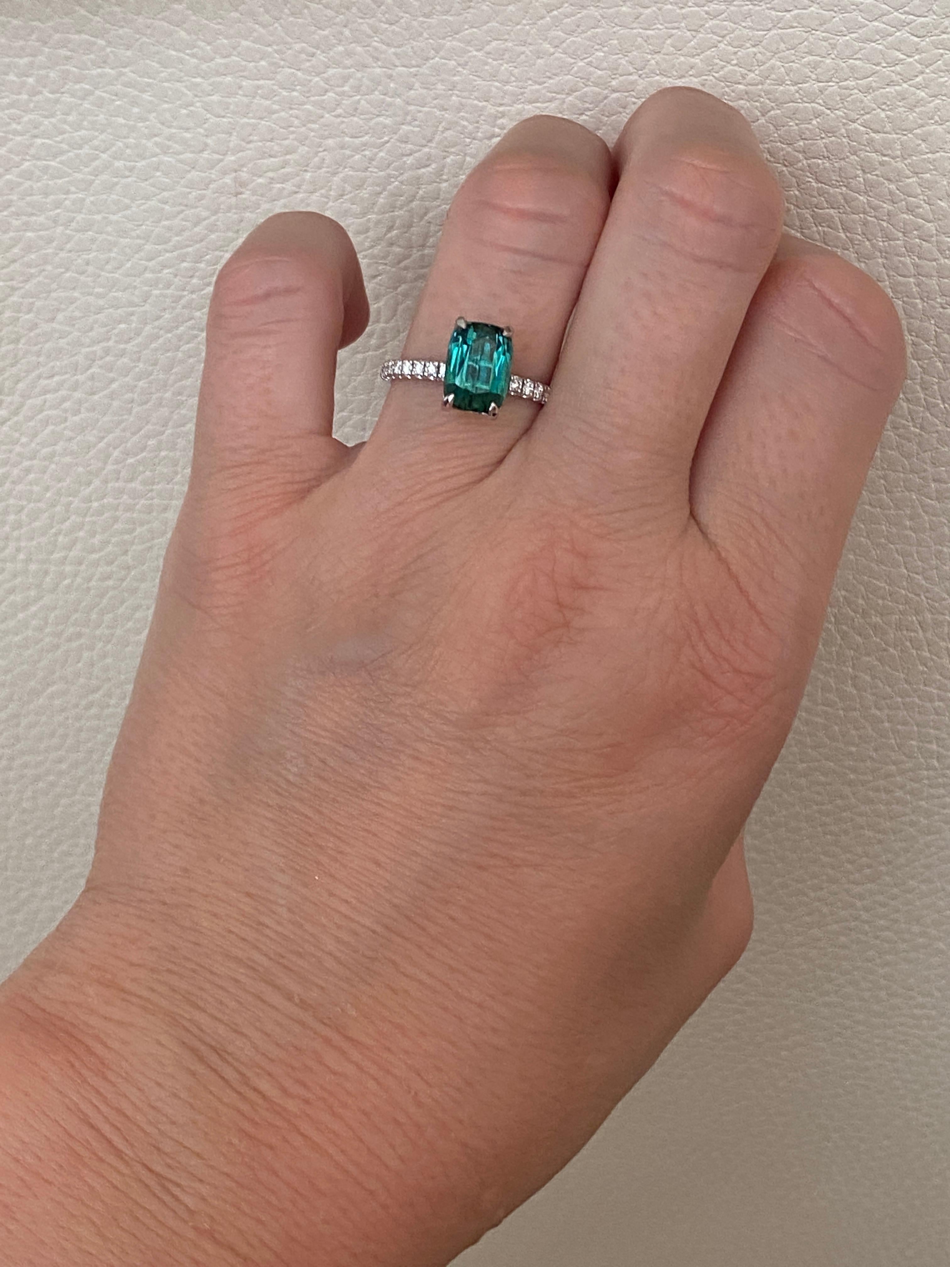 ALGT Certificado 2,80 Quilates Turmalina Laguna Diamante Cóctel Anillo de oro en venta 5