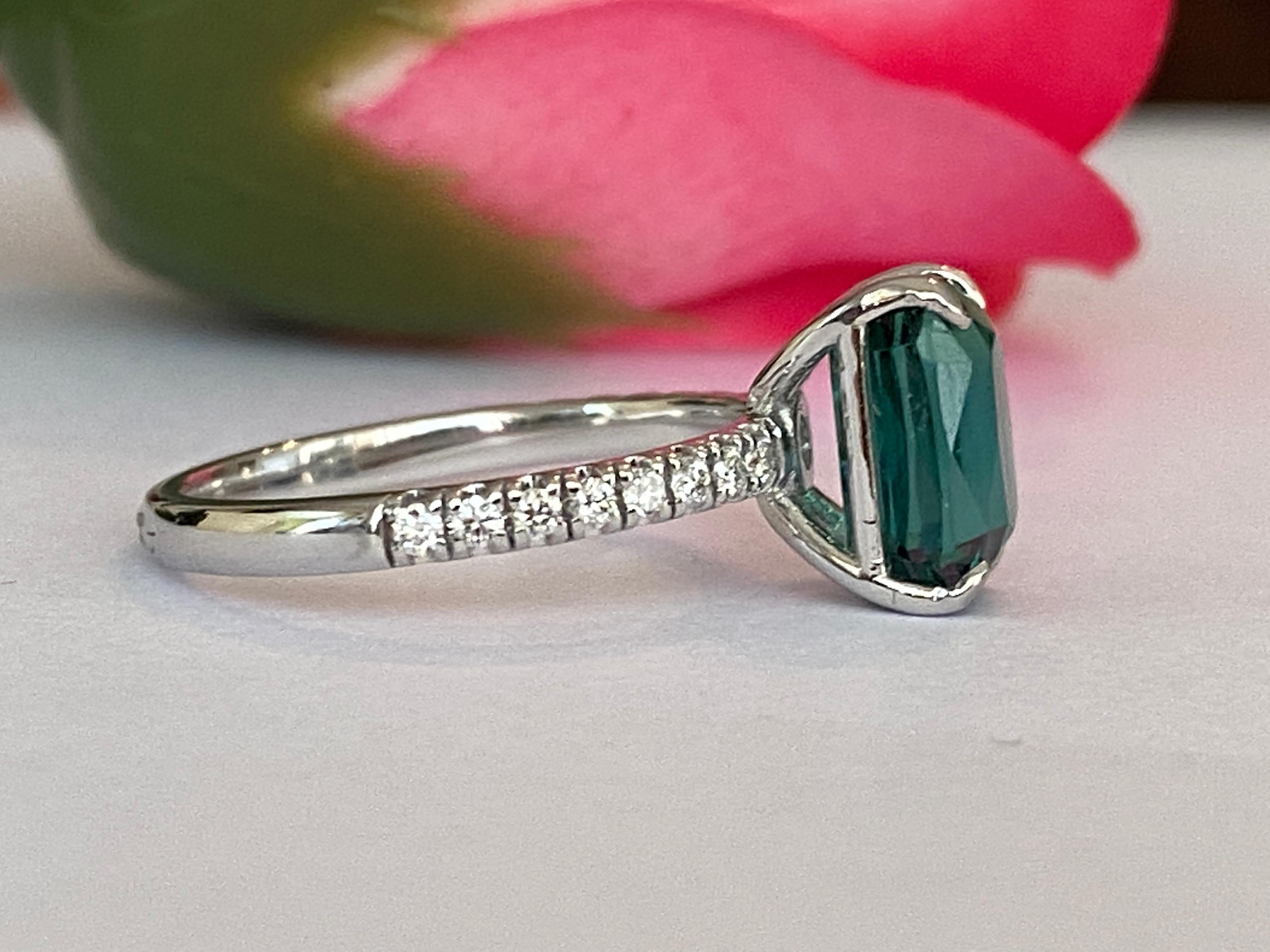 ALGT Certificado 2,80 Quilates Turmalina Laguna Diamante Cóctel Anillo de oro en venta 1