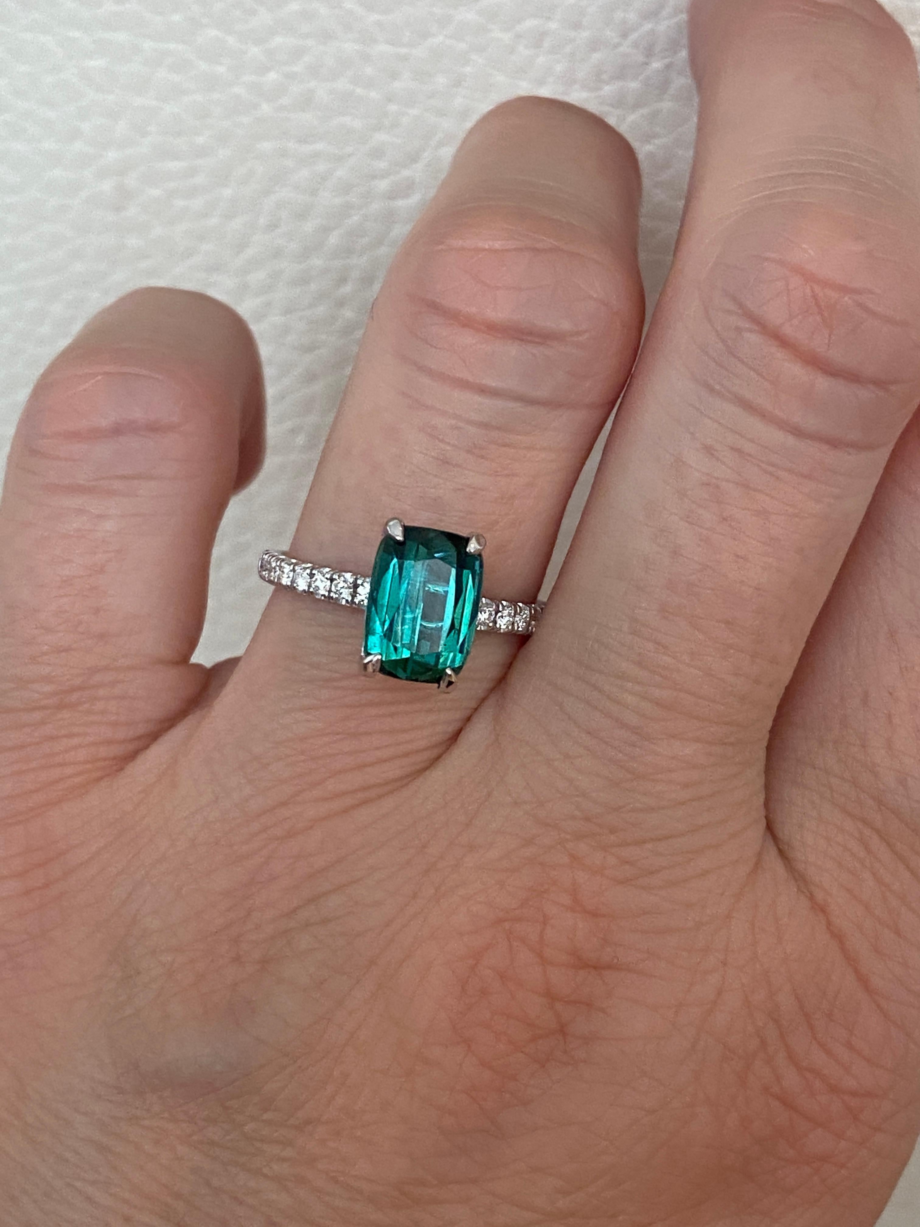ALGT Certificado 2,80 Quilates Turmalina Laguna Diamante Cóctel Anillo de oro en venta 3