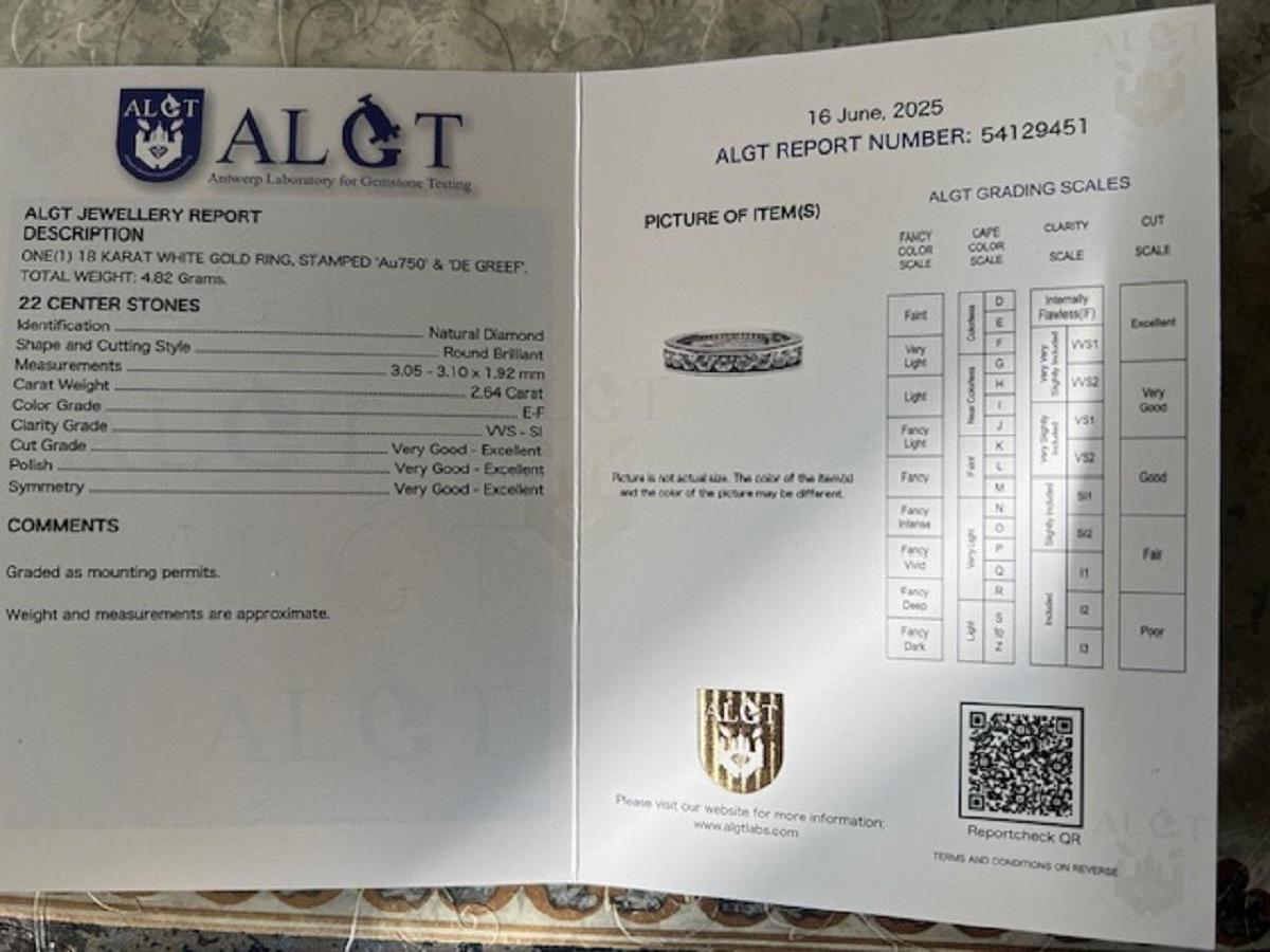 Maison De Greef  Anello Alliance in oro bianco da circa 2,20 carati in vendita 4