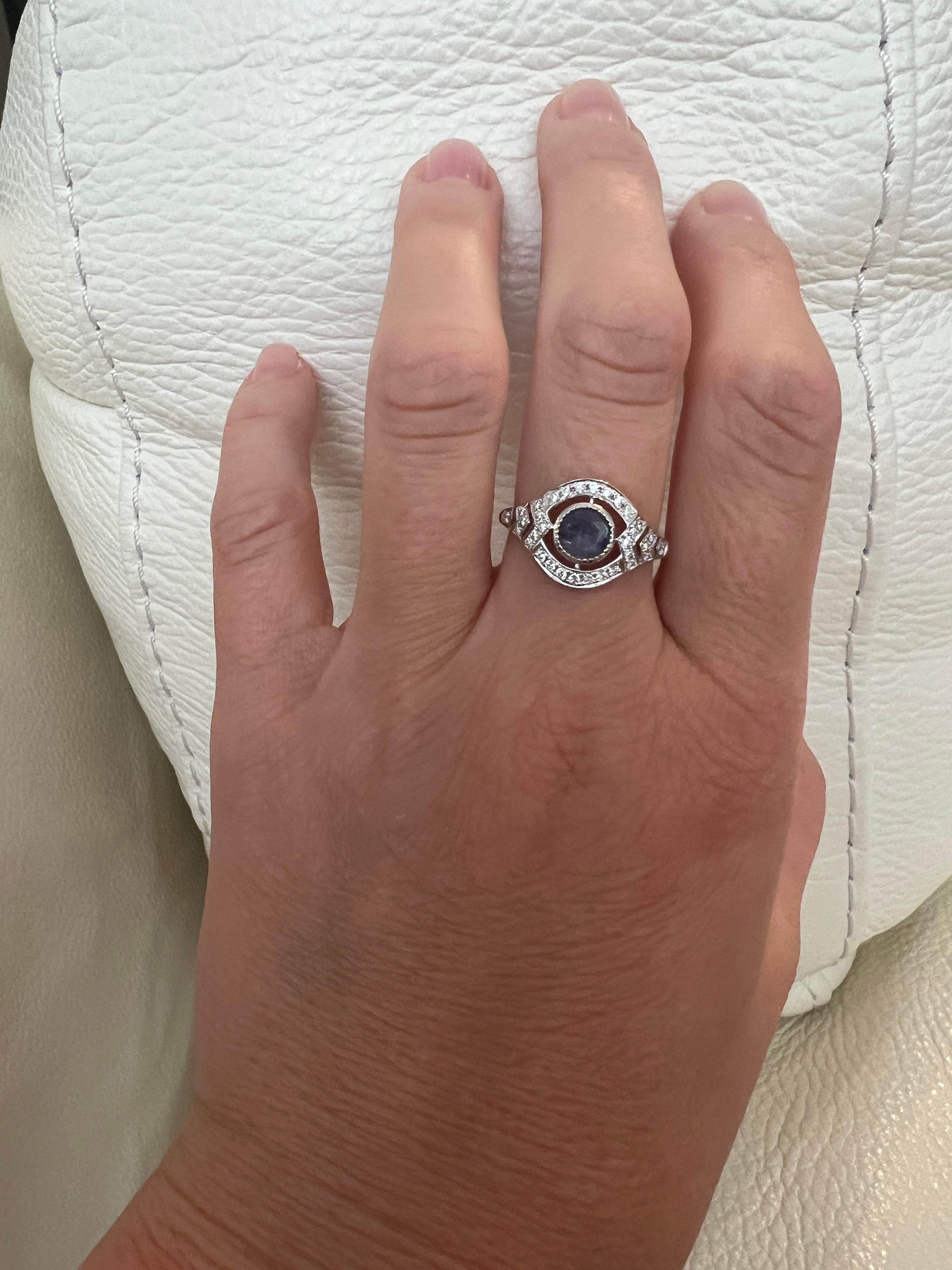 ALGT certificato Nature 0.77 Carati  Alessandrite e  Diamante  Oro bianco  Anello in vendita 7