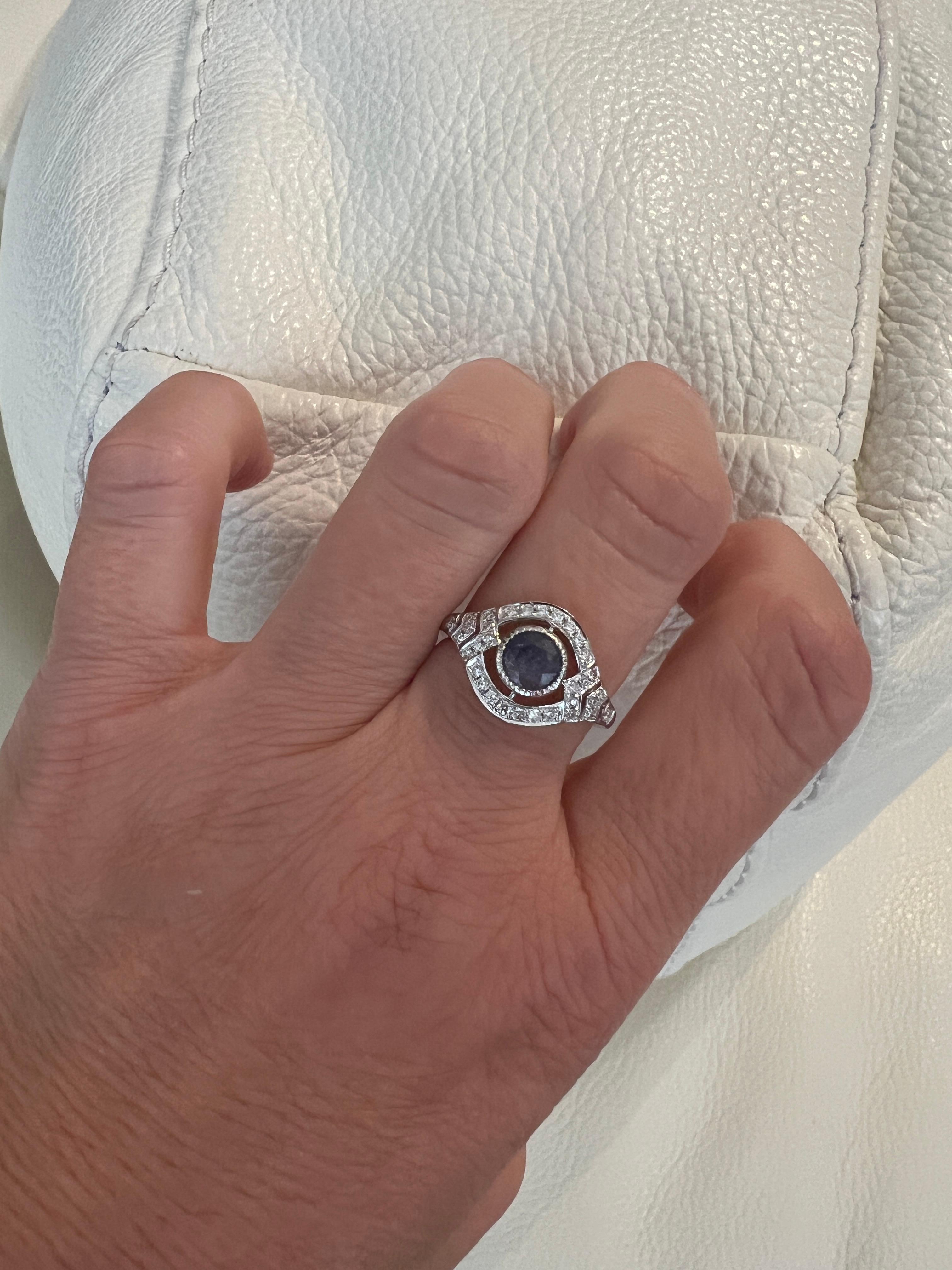 ALGT certificato Nature 0.77 Carati  Alessandrite e  Diamante  Oro bianco  Anello in vendita 8