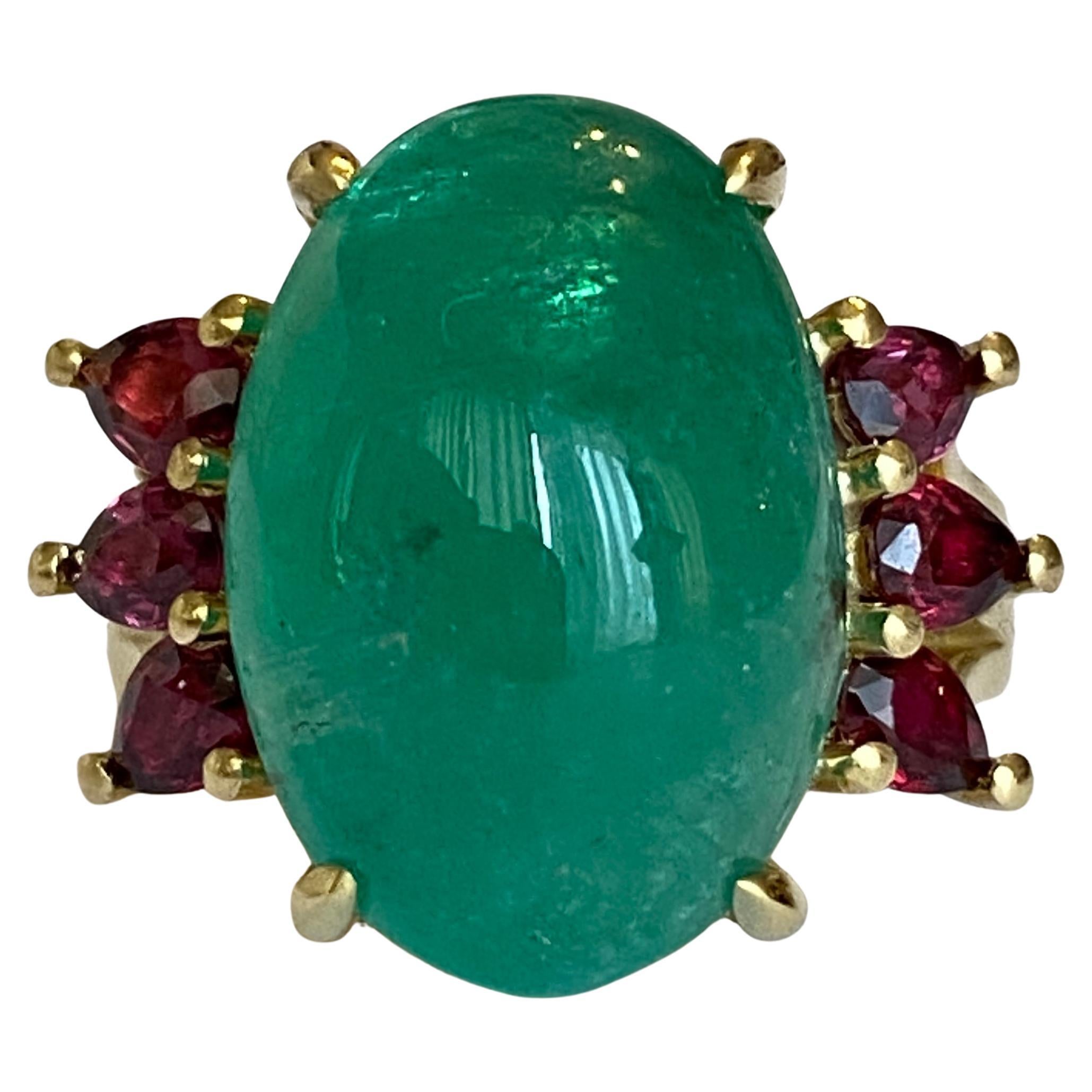 ALGT-zertifiziert Natürlicher 10,17 Karat Ural Smaragd und Rubin Cocktail Ring