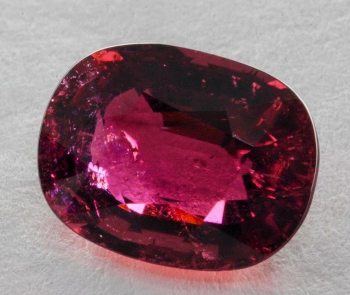 Contemporary ALGT Certified Rare Natural Deep Purplish Pink Rubellite, 3.02 Carat Gemstone For Sale