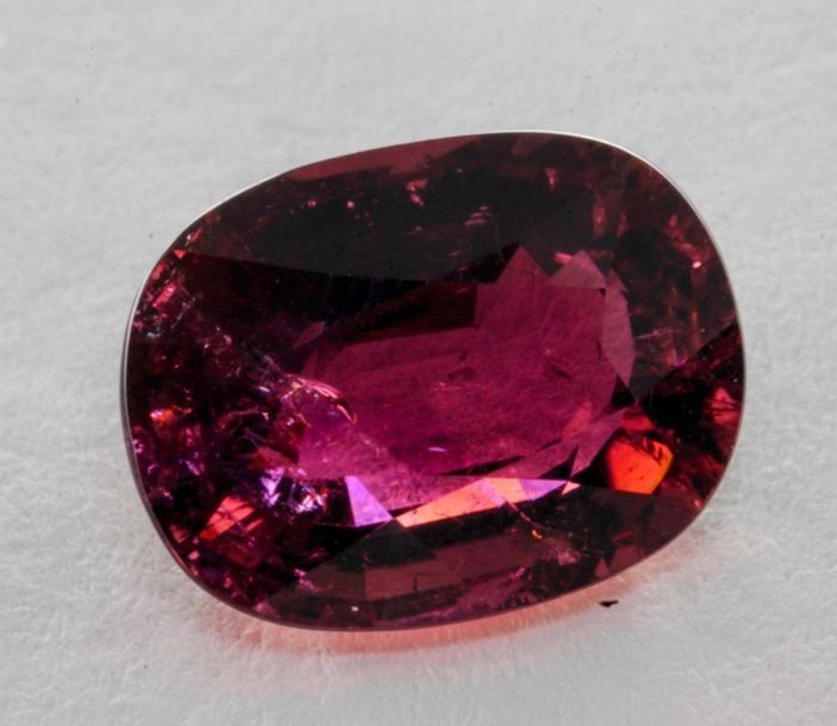 Oval Cut ALGT Certified Rare Natural Deep Purplish Pink Rubellite, 3.02 Carat Gemstone For Sale