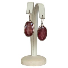 ALGT  Certifié  Nature 24  Boucles d'oreilles en or blanc et tourmaline rose de carats