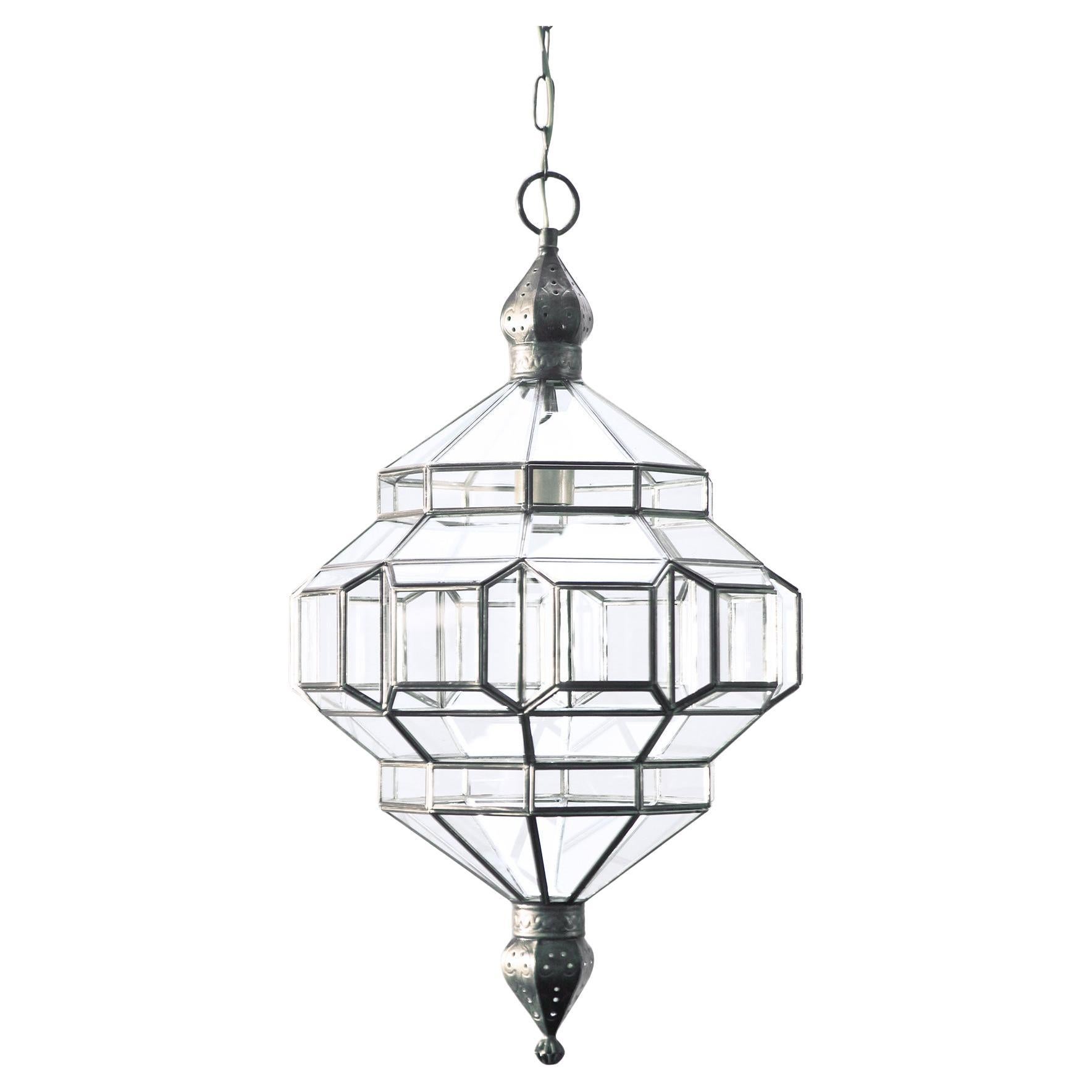 Alhambra 1A Klares Glas mit silberner Patina, Granada Kollektion im Angebot