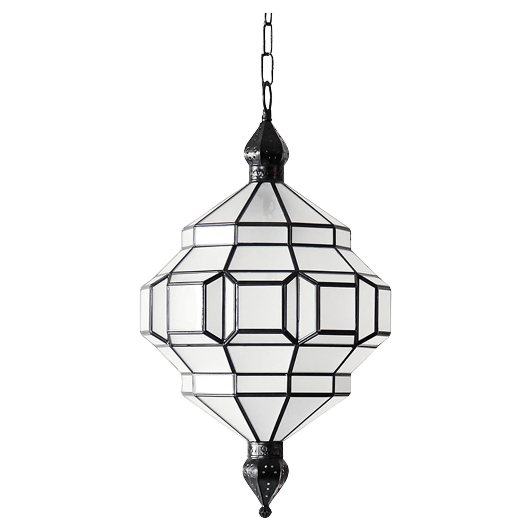 Alhambra 1A Milk Glass with Black Satin, Granada Collection