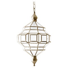 Alhambra 1A Milk Glass with Brass Patina, Granada Collection