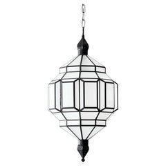 Alhambra 2C & 2B, Milk Glass with Black Satin, Granada Collection