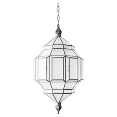 Alhambra 2C Milk Glass with Silver Patina, Granada Collection