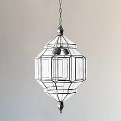 Alhambra 2D Clear Glass Pendant with Silver Patina, Granada Collection