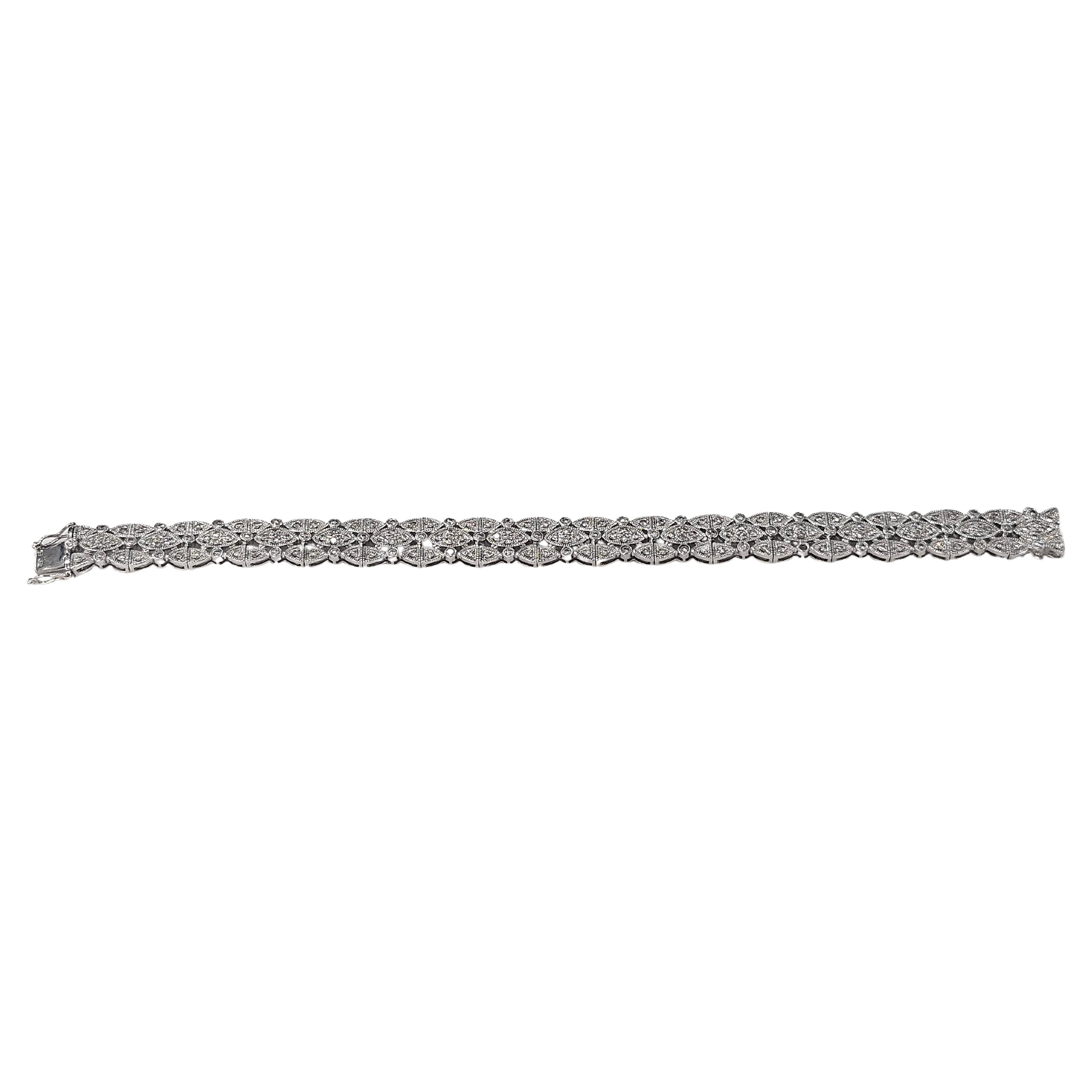 Alhambra Armband Natürlicher Diamant 1,87 Ctw. und Weißgold 18 Karat für Damen oder Herren im Angebot