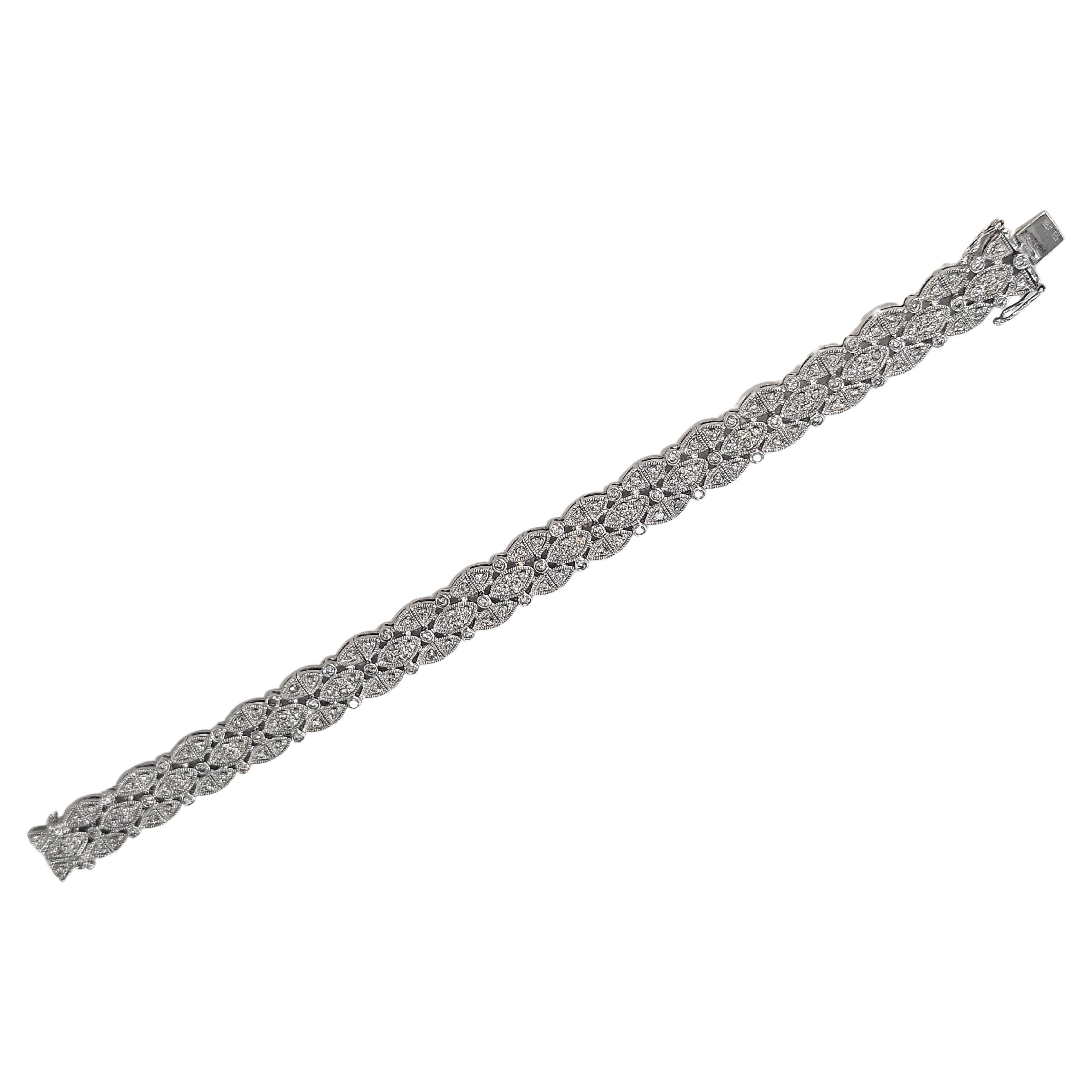 Alhambra Armband Natürlicher Diamant 1,87 Ctw. und Weißgold 18 Karat im Angebot 2