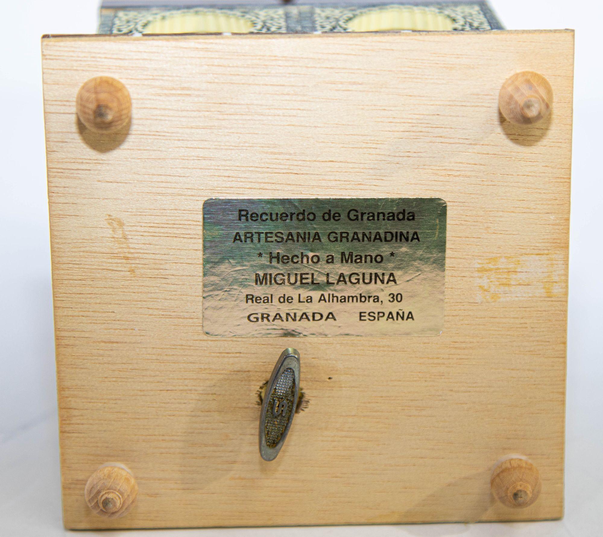Bone Alhambra Handmade Music Box by Miguel Laguna Granada Spain