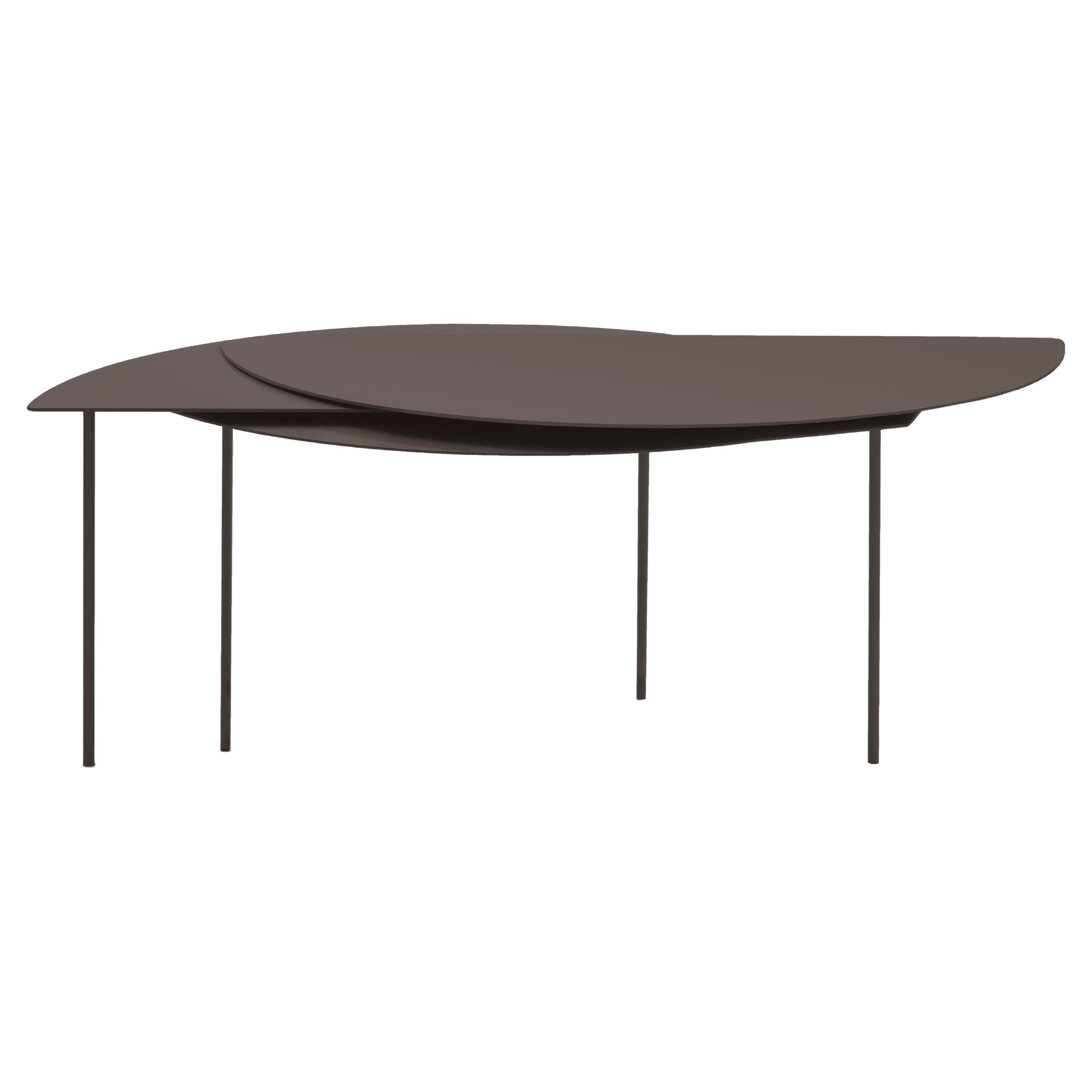 Alhena Extendable Side Table Minimal Contemporary Limited Edition Black Steel For Sale