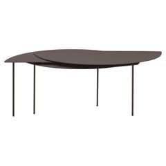 Alhena Extendable Side Table Minimal Contemporary Limited Edition Black Steel