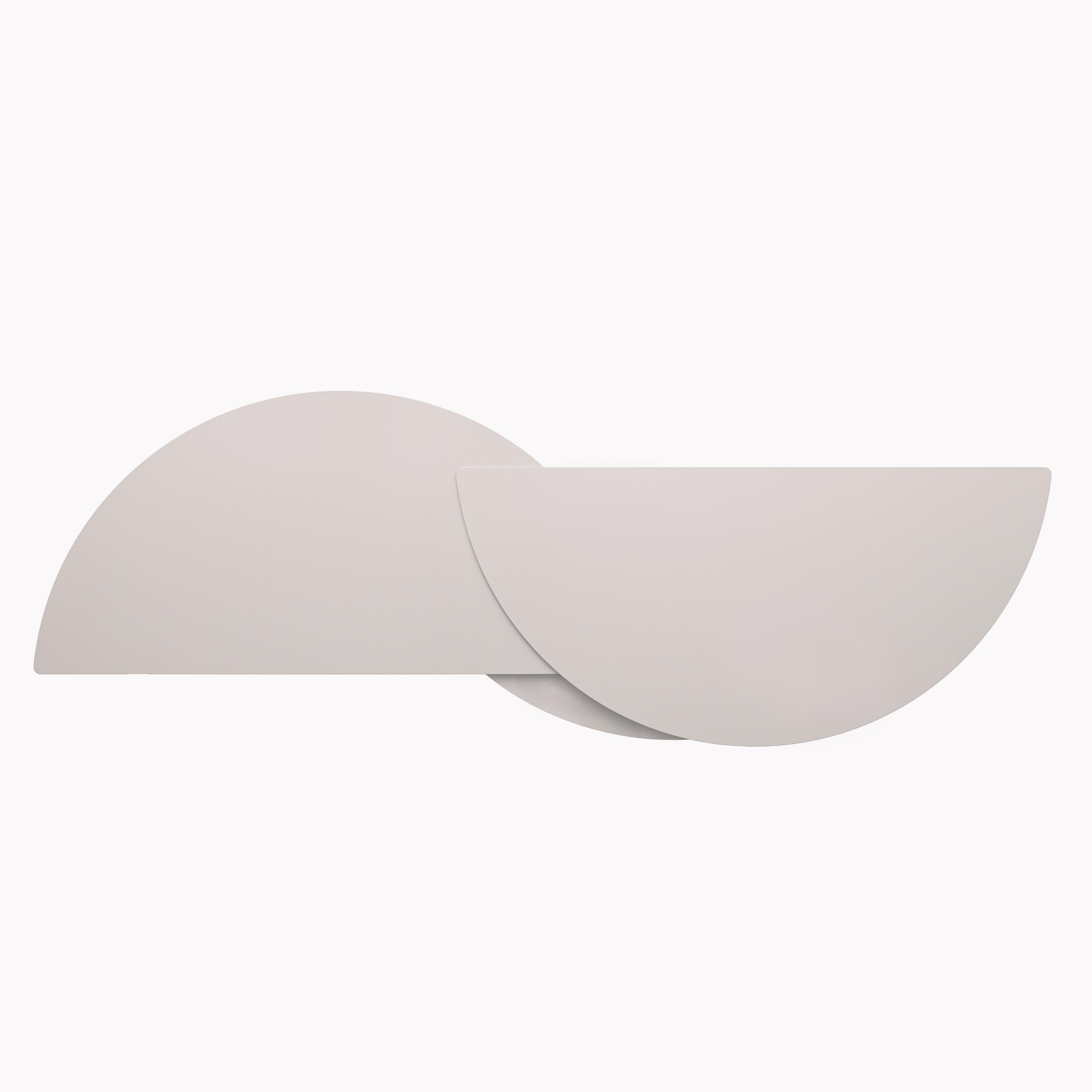 Soudé Alhena table d'appoint extensible minimaliste contemporaine en métal blanc en édition limitée en vente