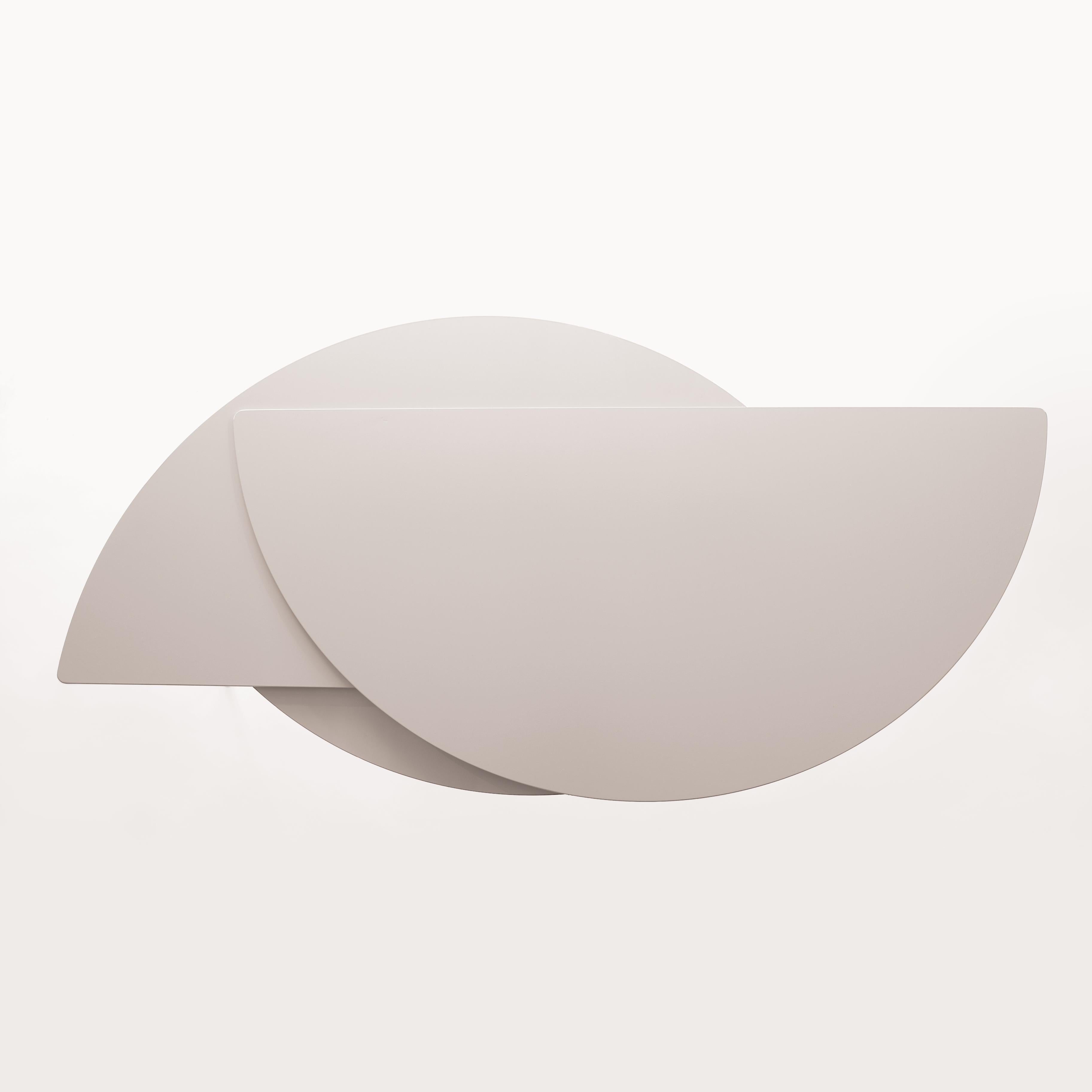 XXIe siècle et contemporain Alhena table d'appoint extensible minimaliste contemporaine en métal blanc en édition limitée en vente