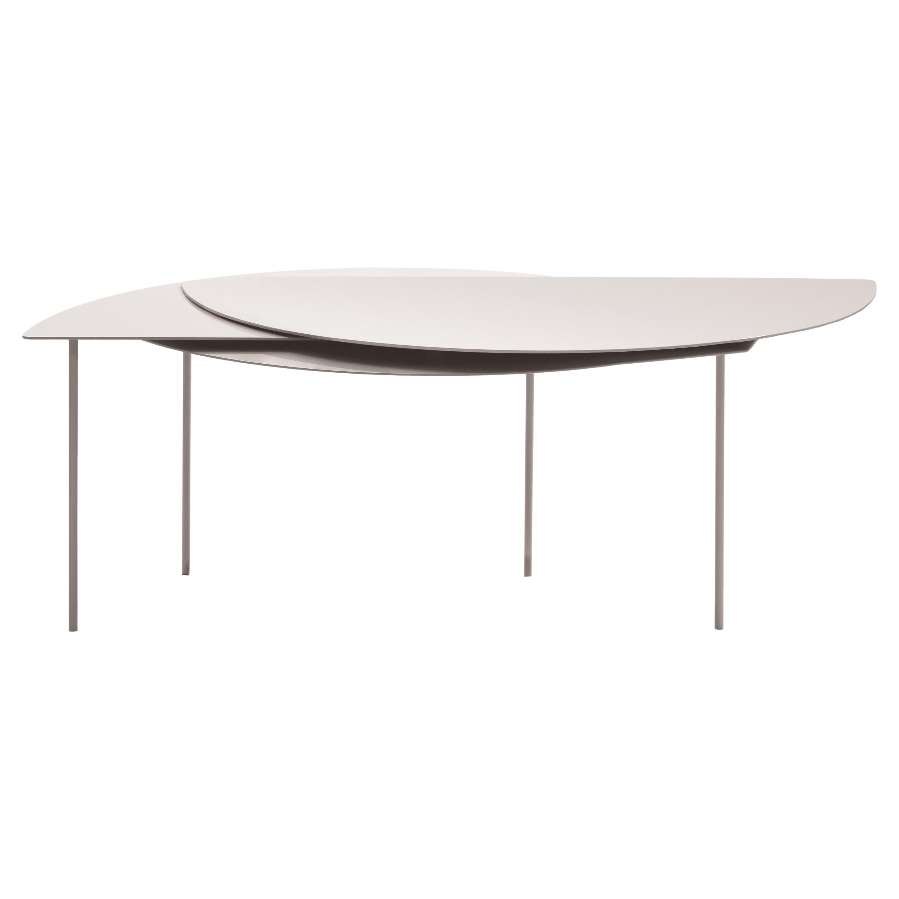 Alhena table d'appoint extensible minimaliste contemporaine en métal blanc en édition limitée