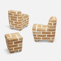 Ali Acerol Brick and Mortar Pattern Chairs and Table Sculptures